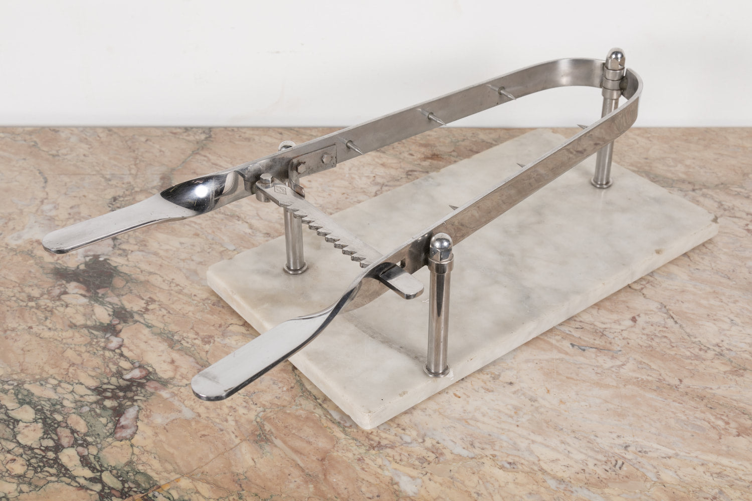 1920s Porte-Jambon or Ham Holder on Marble Base