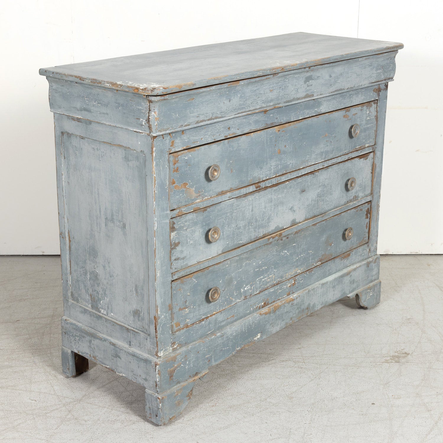 Late 19th Century French Louis Philippe Style Painted Four-Drawer Commode