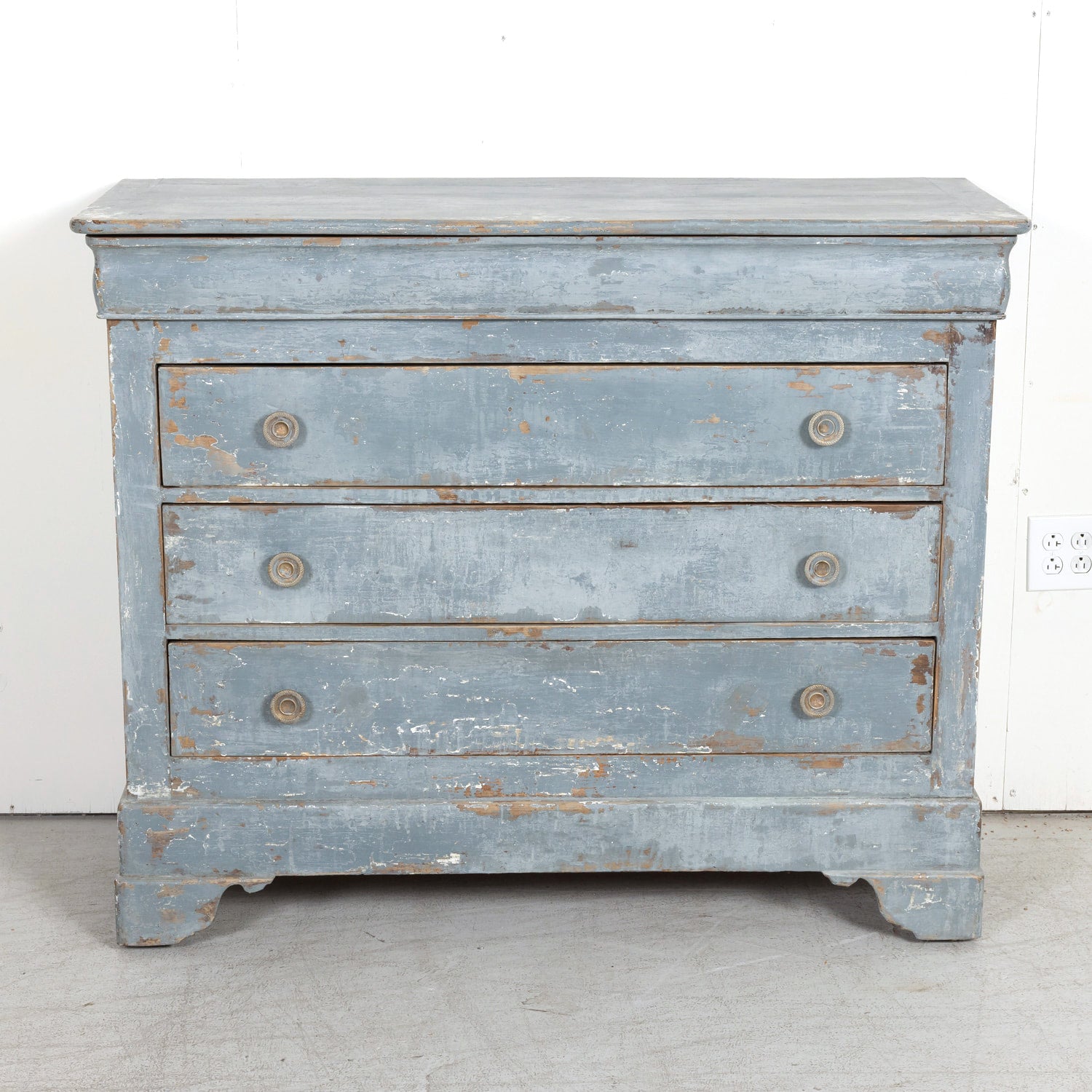 Late 19th Century French Louis Philippe Style Painted Four-Drawer Commode