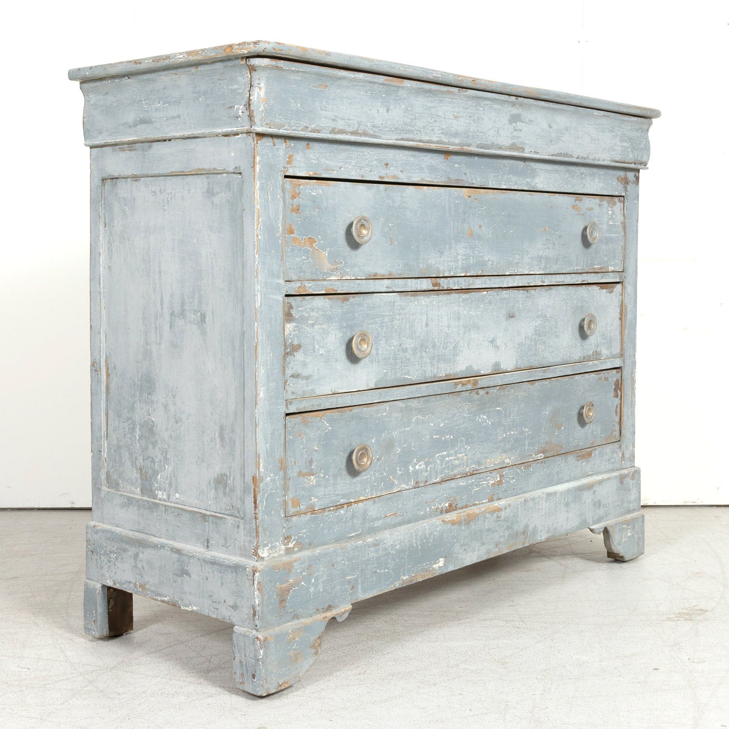 Late 19th Century French Louis Philippe Style Painted Four-Drawer Commode