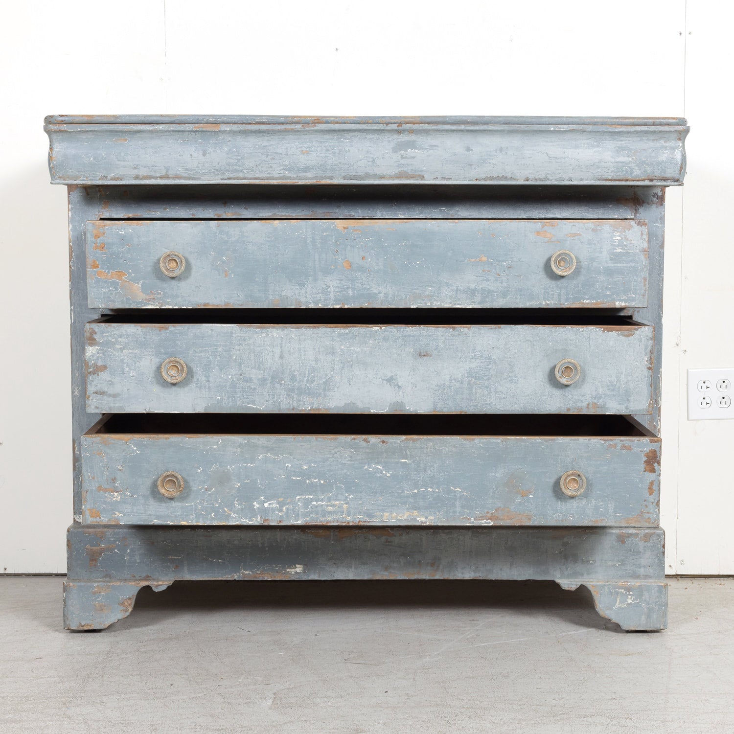 Late 19th Century French Louis Philippe Style Painted Four-Drawer Commode