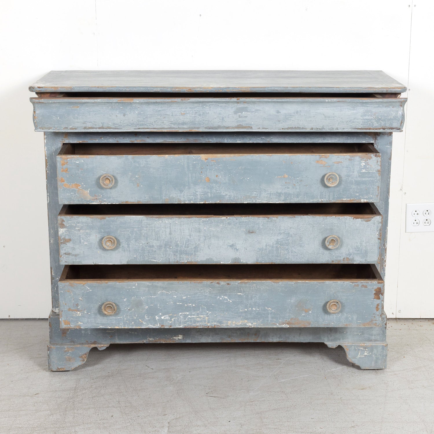 Late 19th Century French Louis Philippe Style Painted Four-Drawer Commode