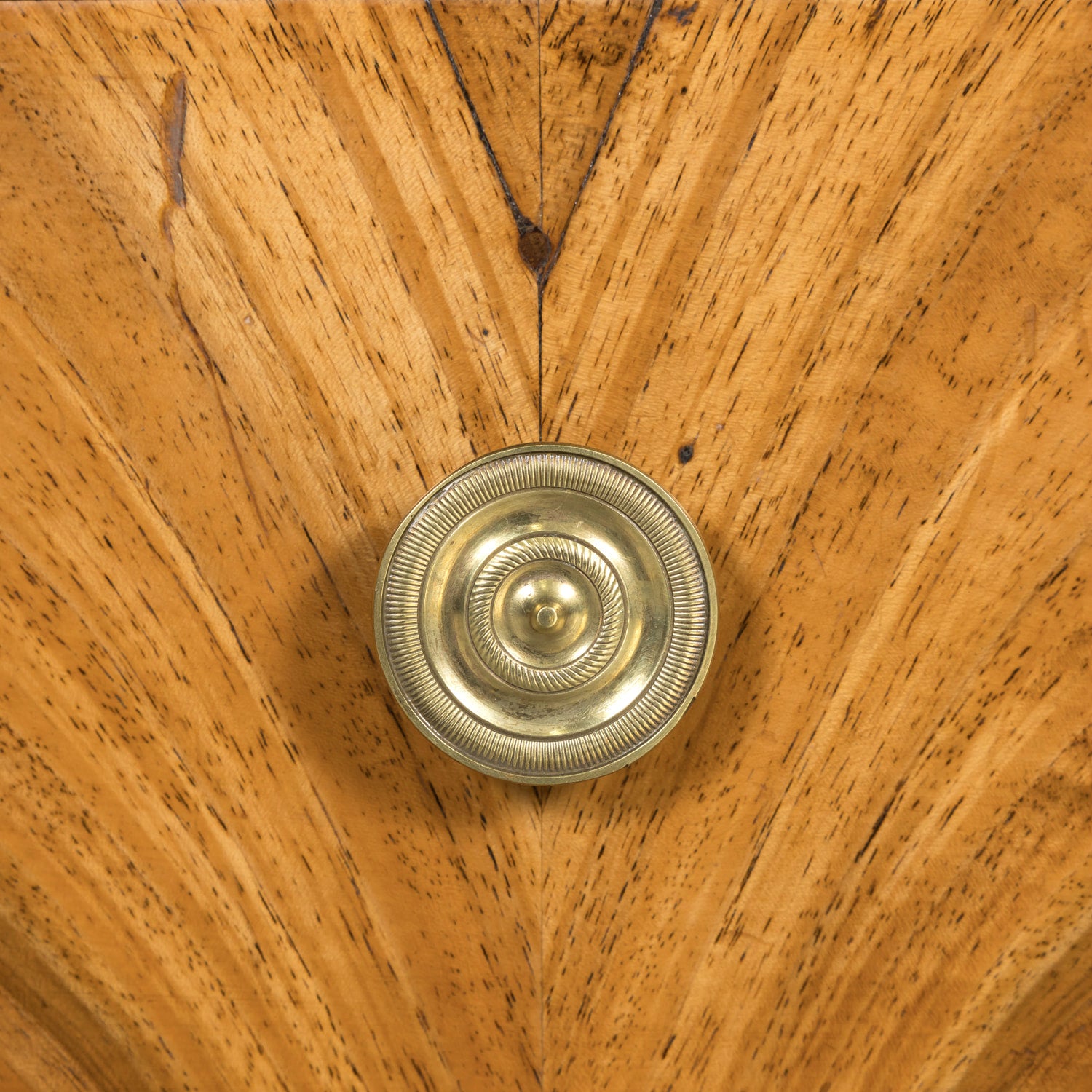 19th Century French Empire Period Walnut and Bookmatched Flaming Walnut Commode with Marble Top