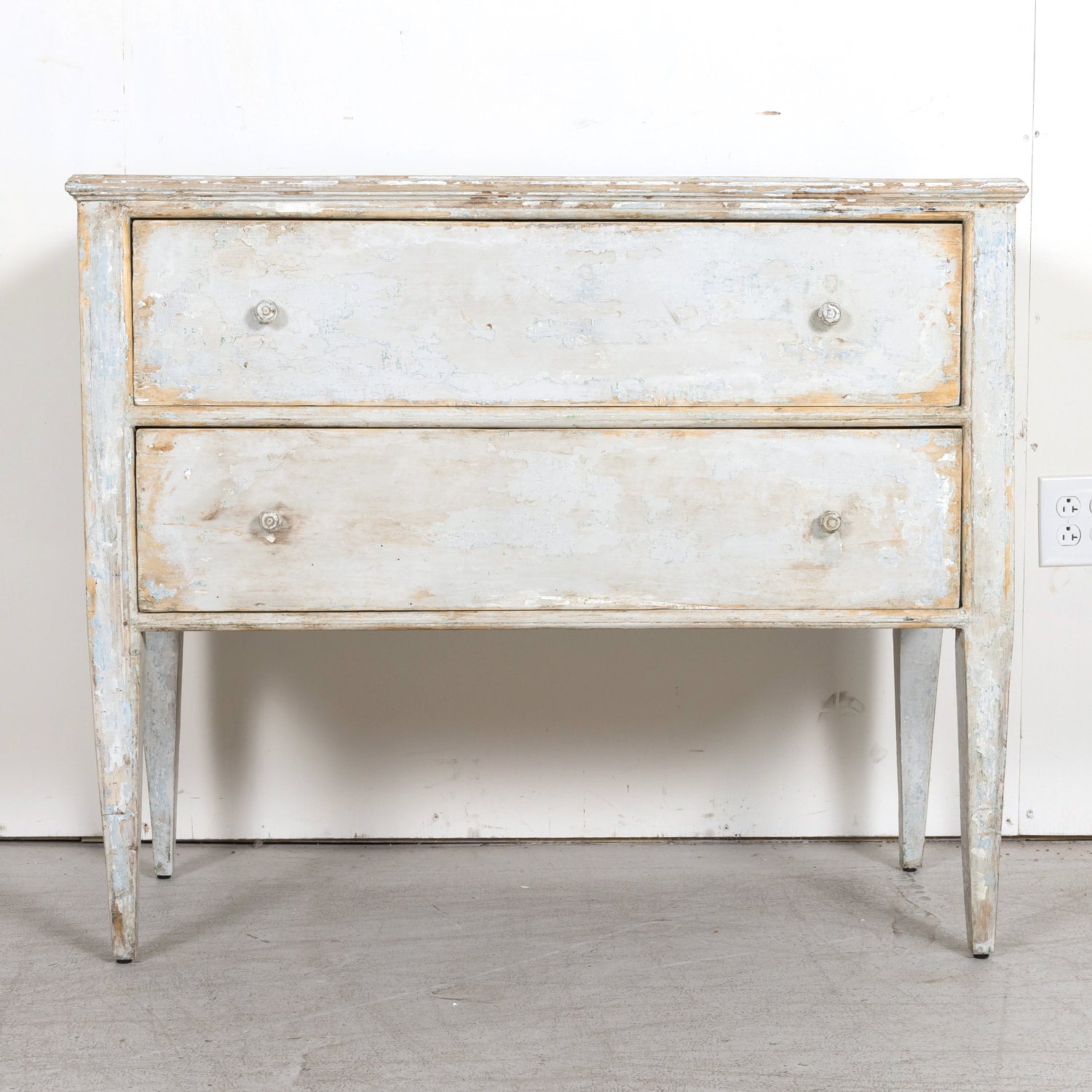 19th Century French Louis XVI Style Painted Commode Sauteuse