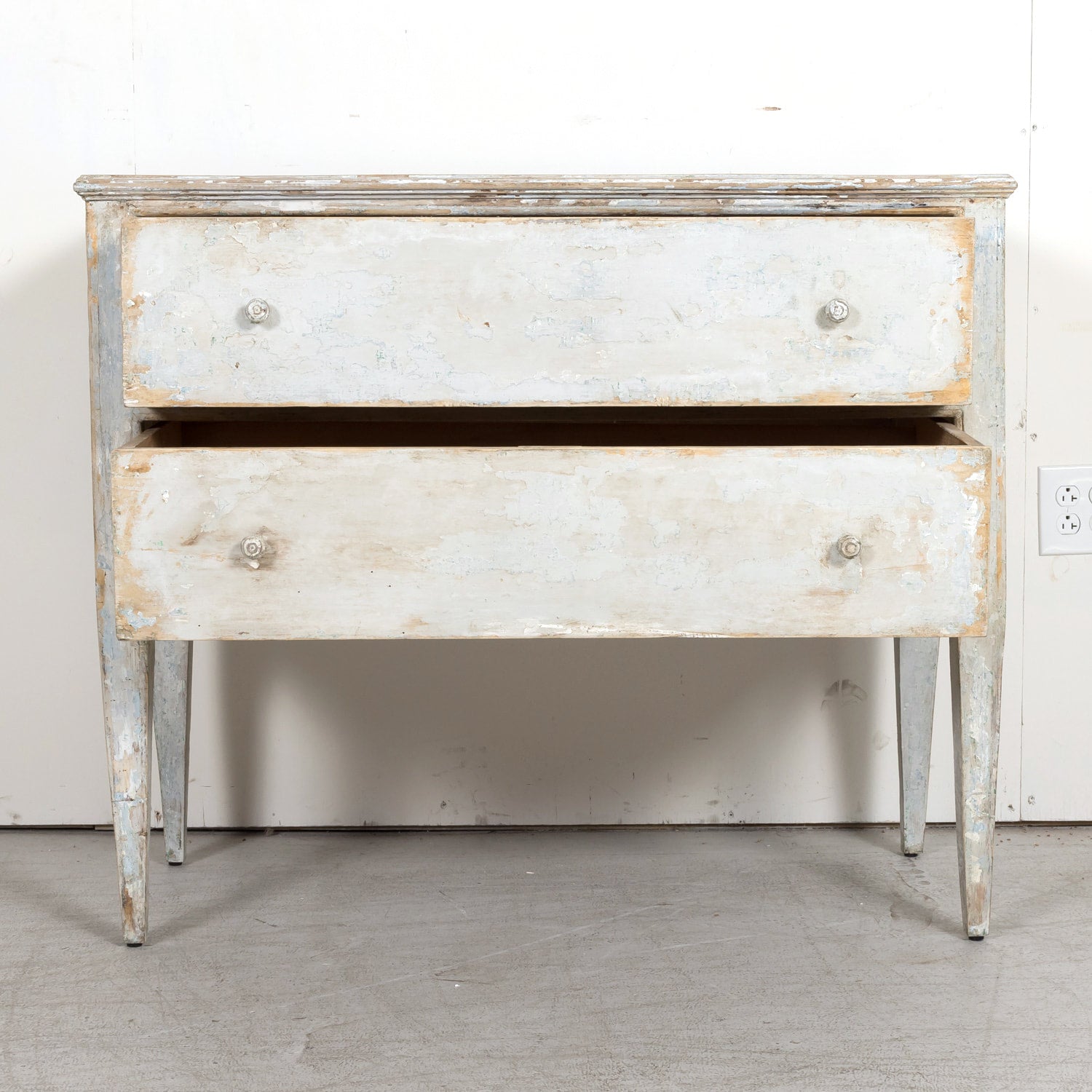 19th Century French Louis XVI Style Painted Commode Sauteuse