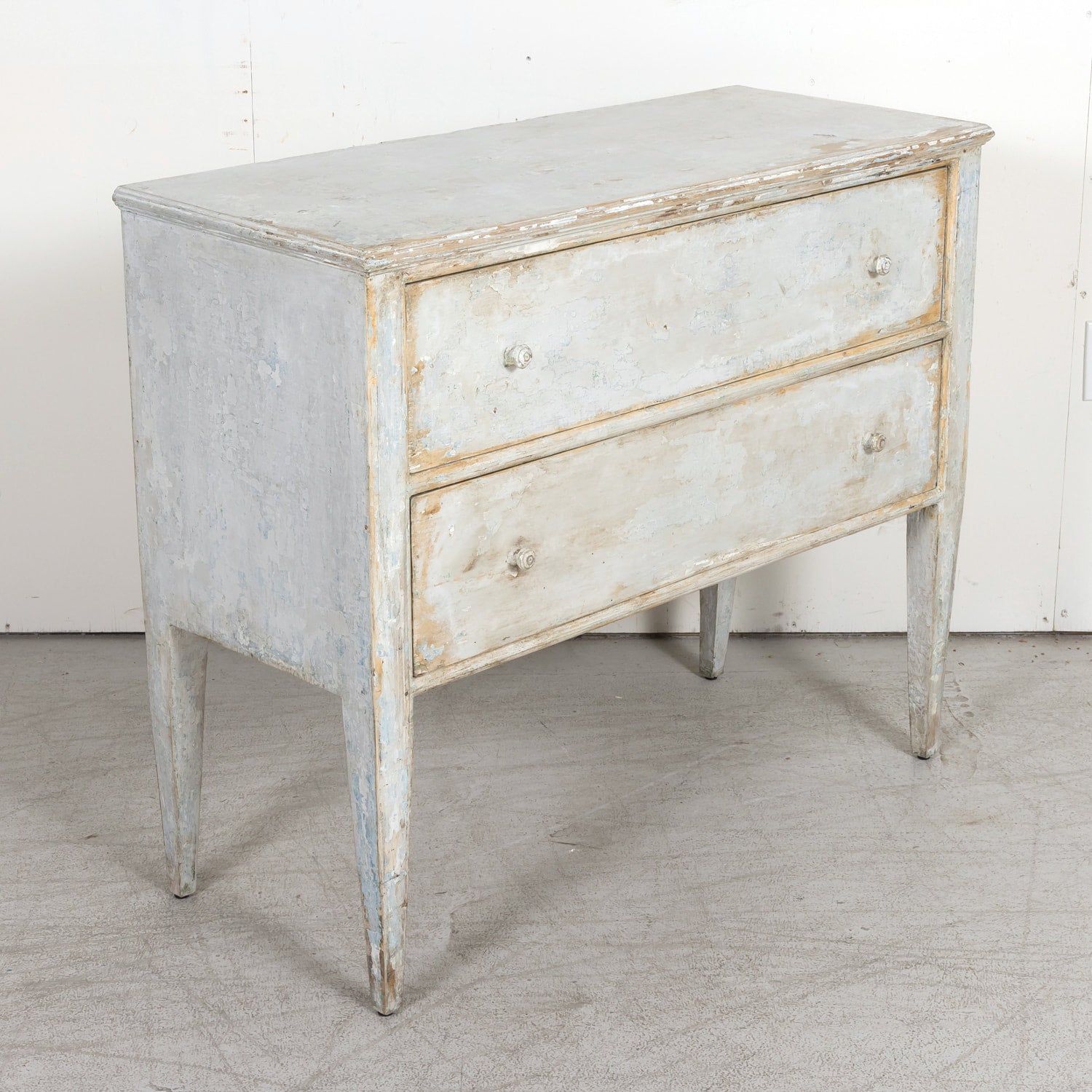 19th Century French Louis XVI Style Painted Commode Sauteuse