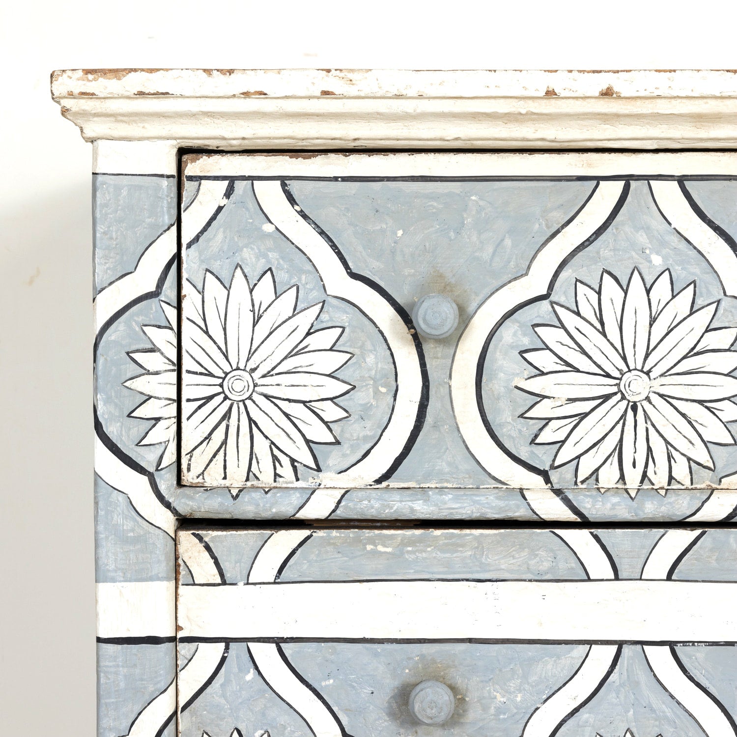 Late 19th Century Hand Painted French Louis XVI Style Three-Drawer Commode