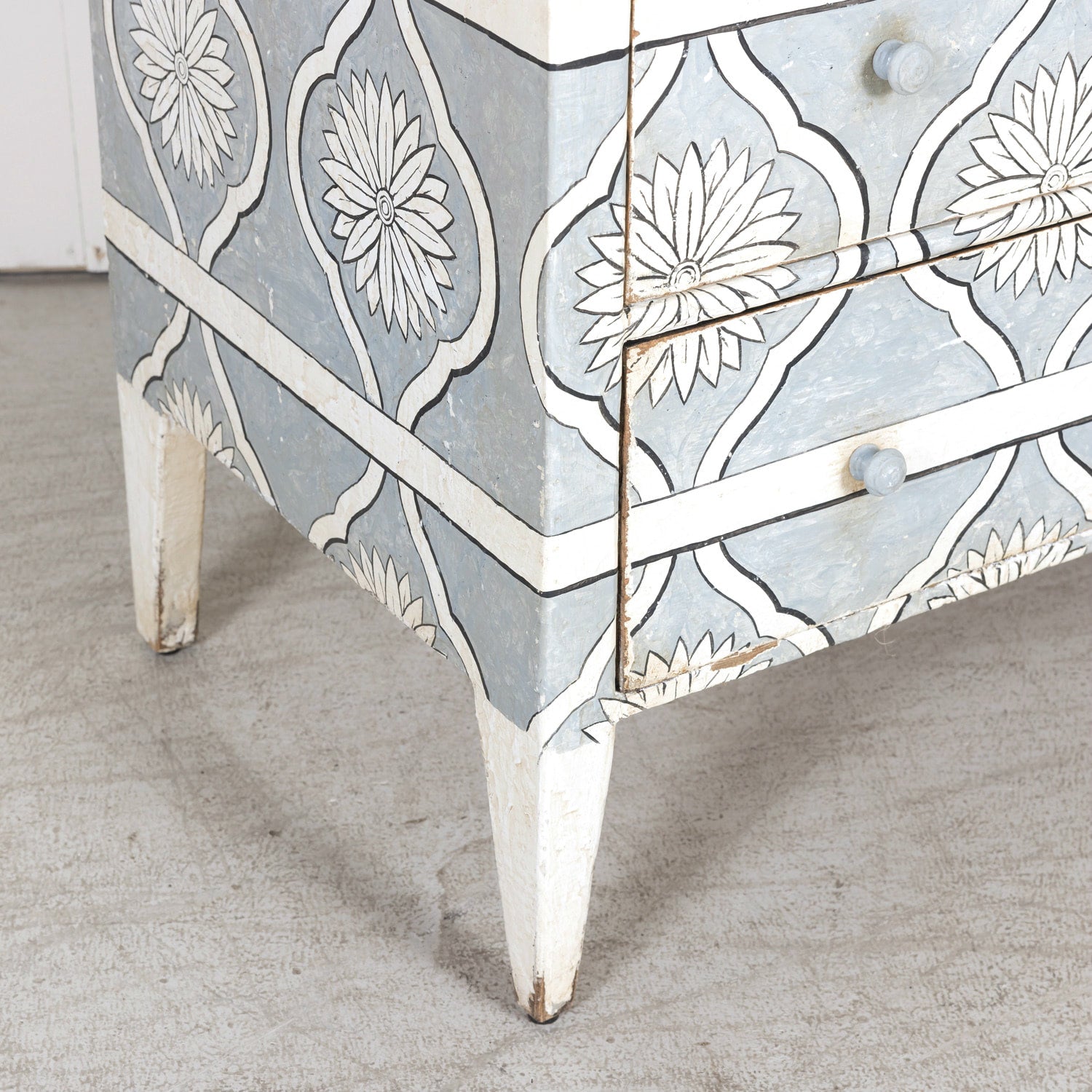 Late 19th Century Hand Painted French Louis XVI Style Three-Drawer Commode