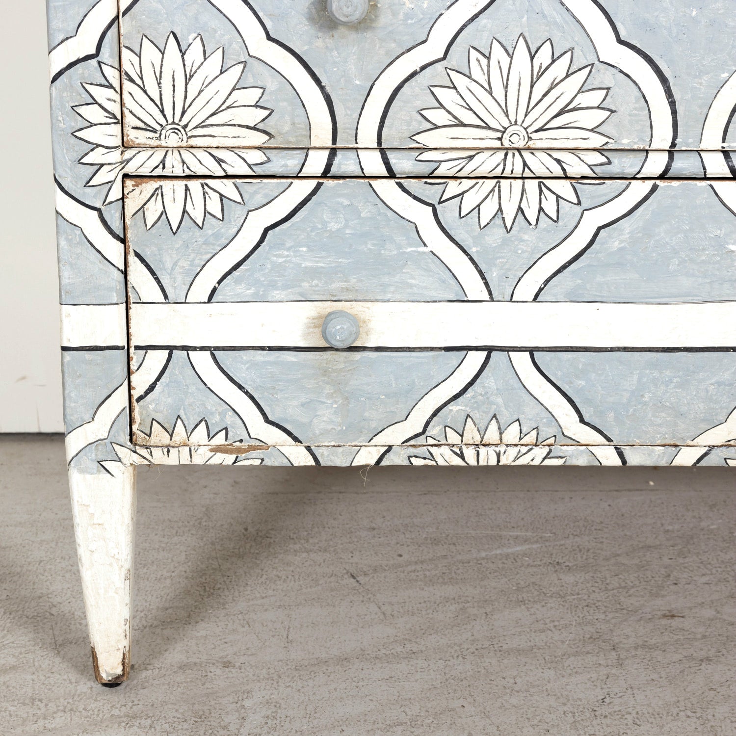 Late 19th Century Hand Painted French Louis XVI Style Three-Drawer Commode