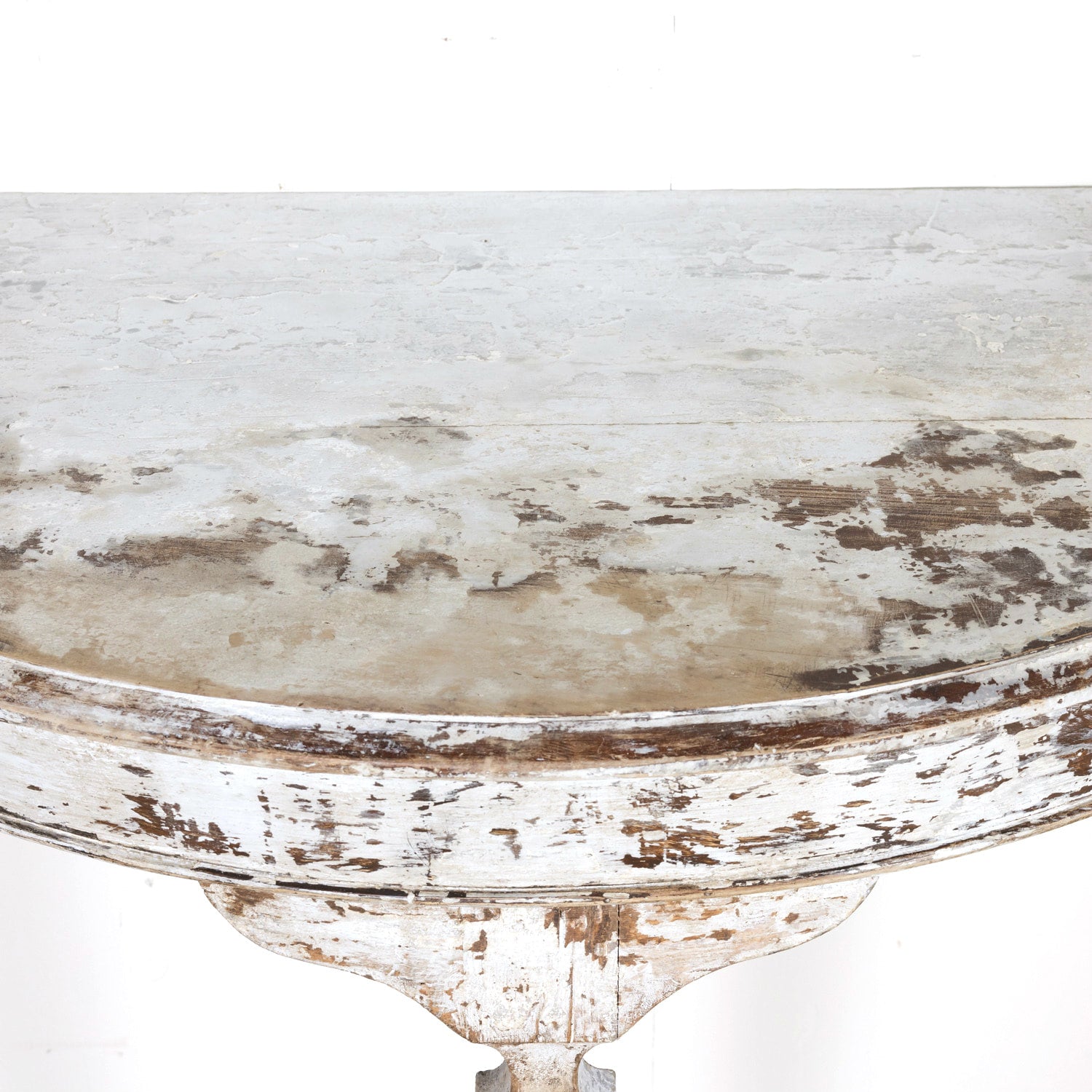 Pair of 19th Century French Louis XVI Style Painted Demilune Console Tables