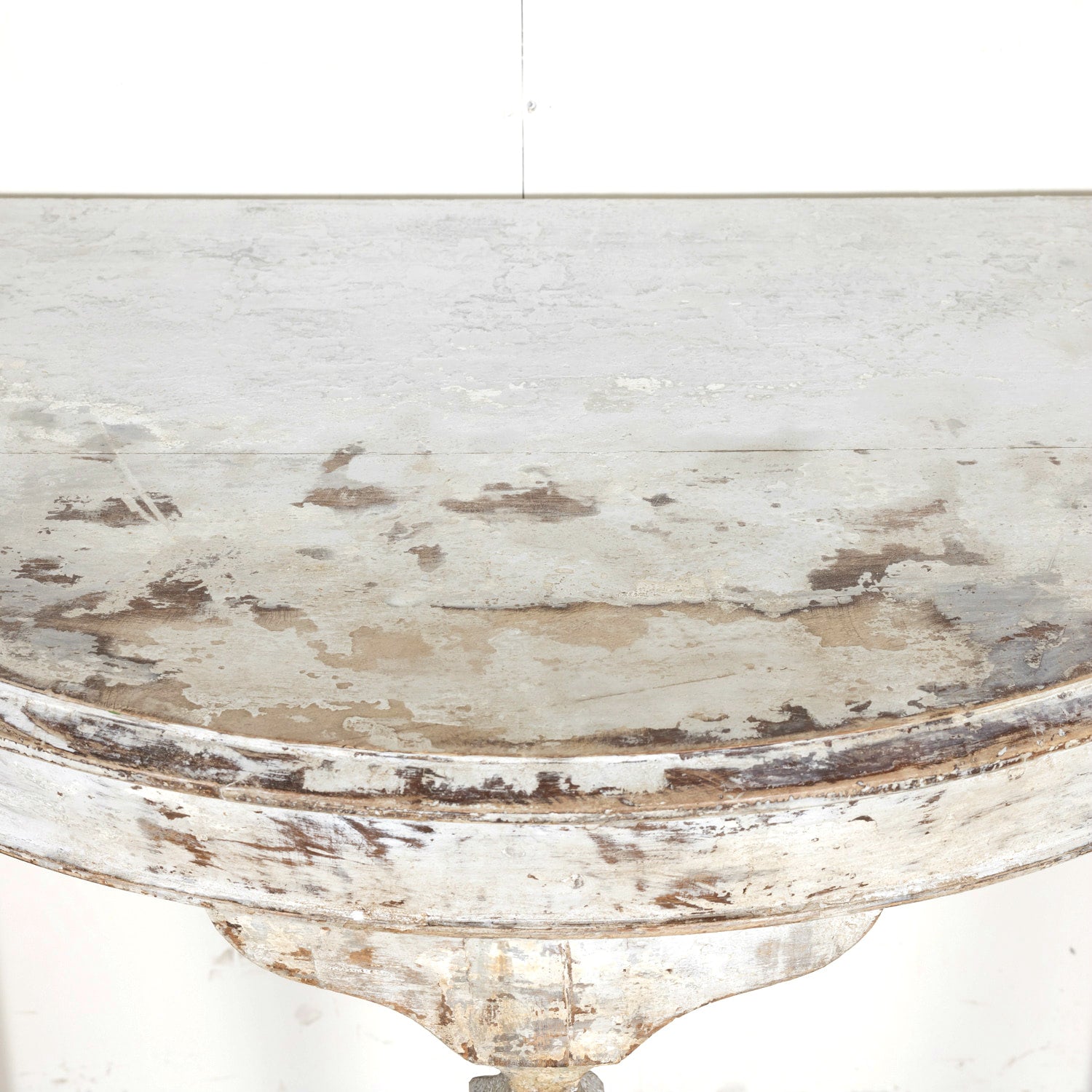 Pair of 19th Century French Louis XVI Style Painted Demilune Console Tables