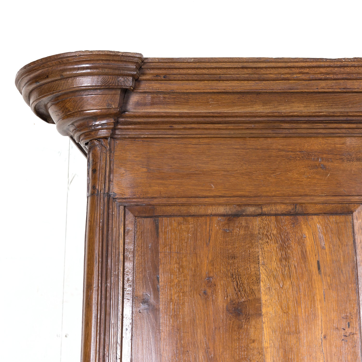 18th Century French Country Louis XV Period Carved Normandy Oak Bonnetiere