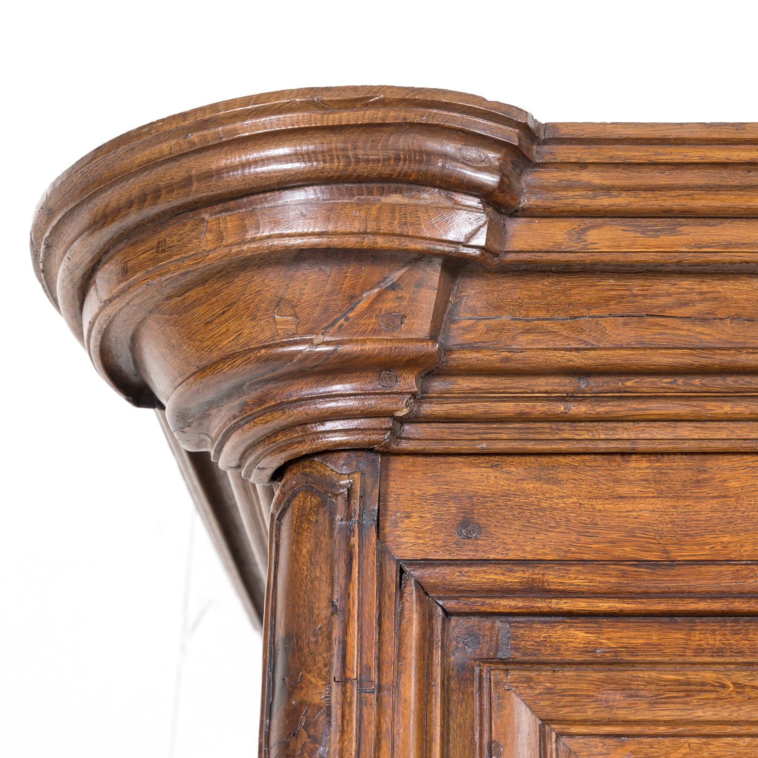 18th Century French Country Louis XV Period Carved Normandy Oak Bonnetiere