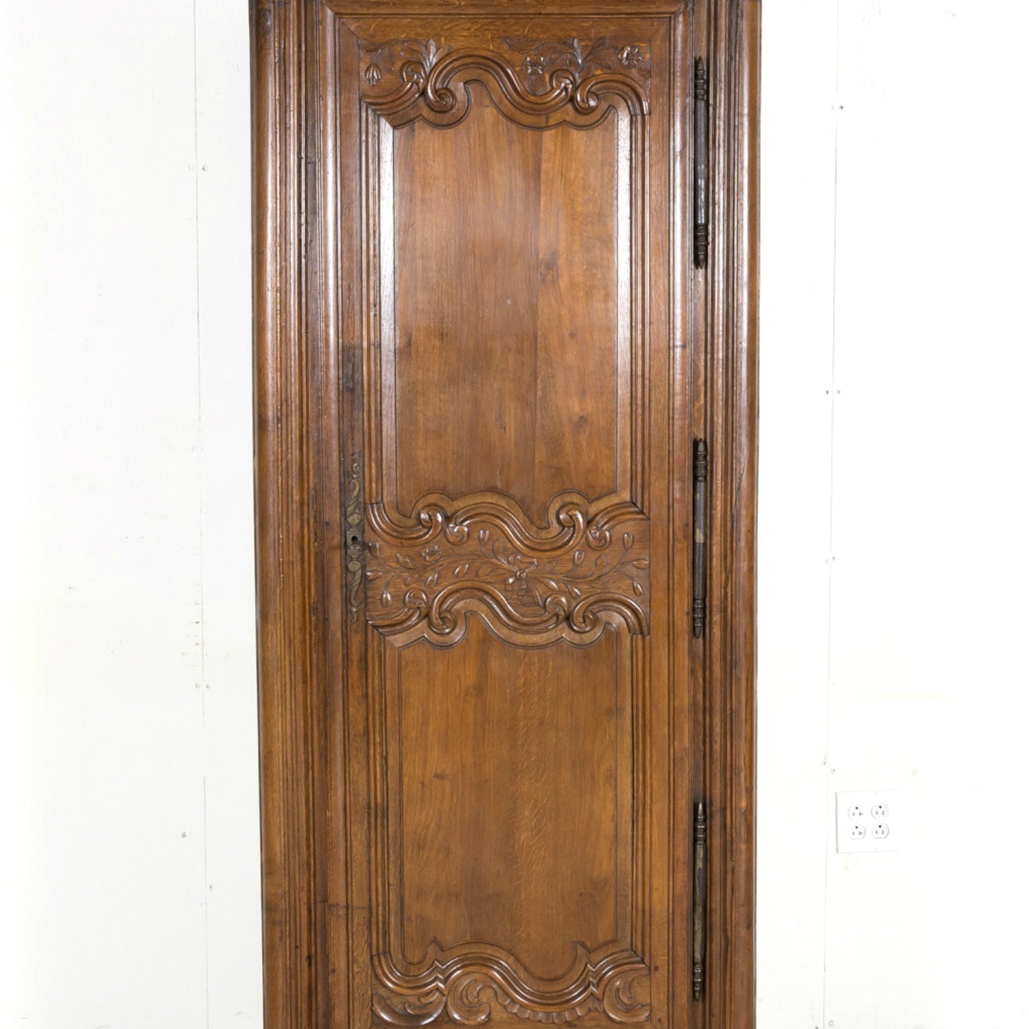 18th Century French Country Louis XV Period Carved Normandy Oak Bonnetiere