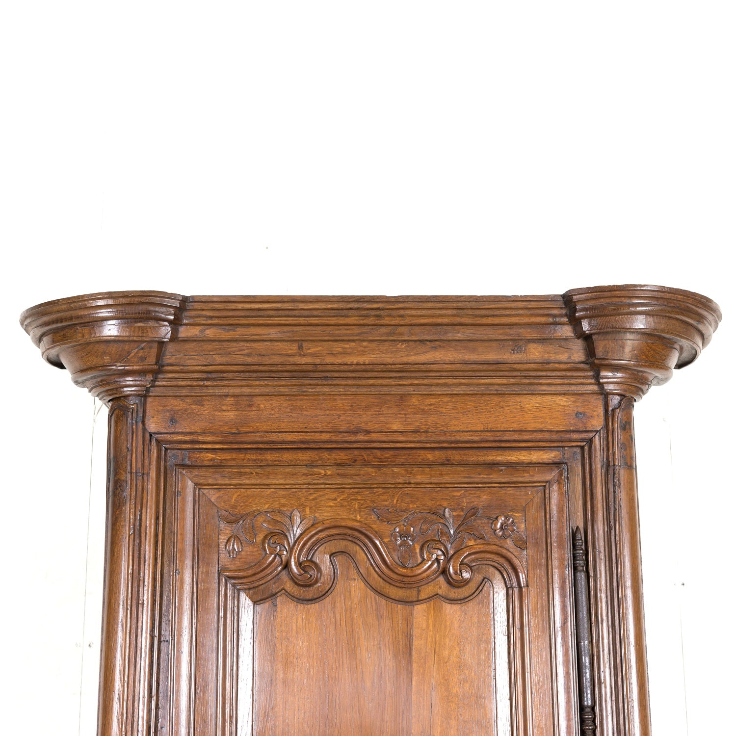 18th Century French Country Louis XV Period Carved Normandy Oak Bonnetiere