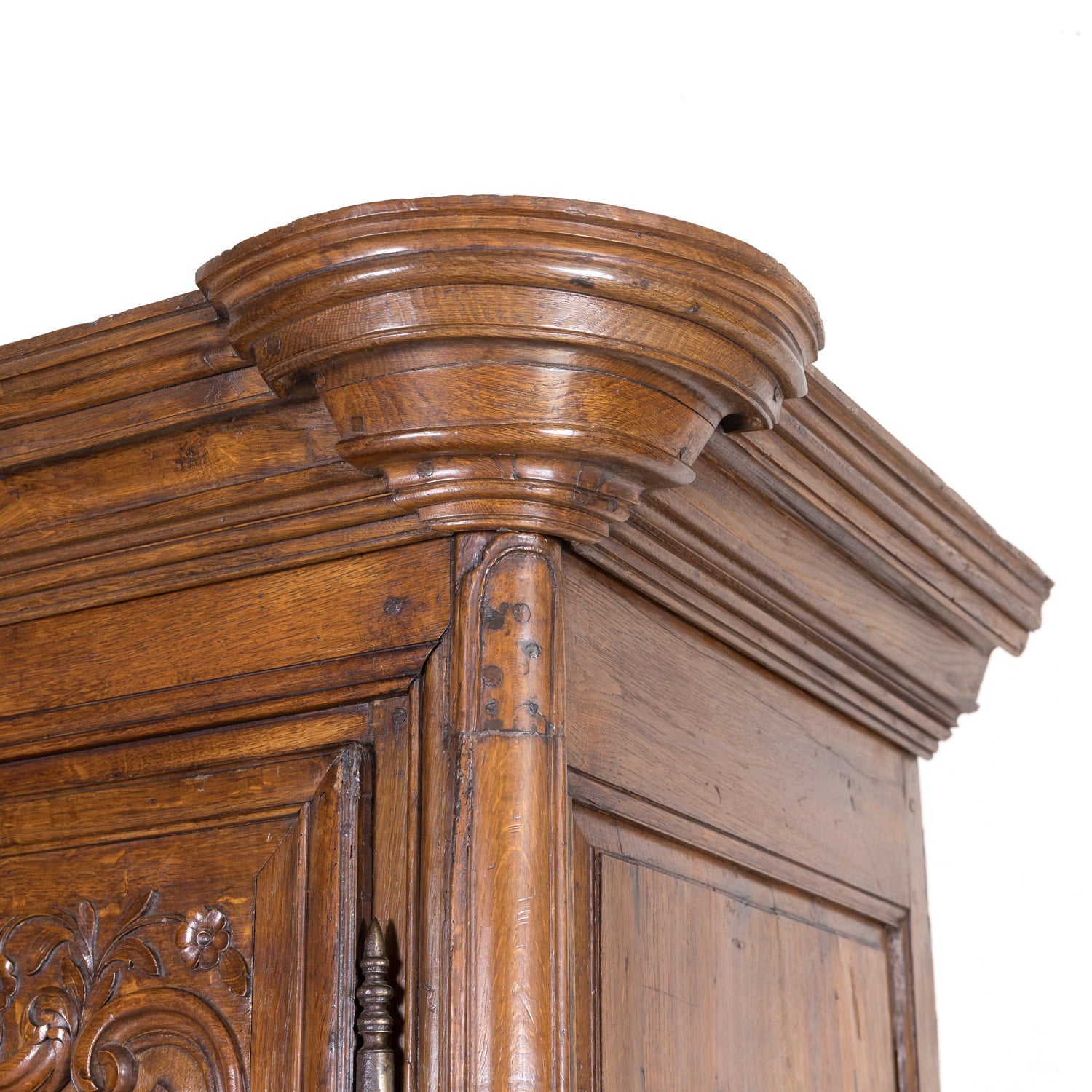 18th Century French Country Louis XV Period Carved Normandy Oak Bonnetiere