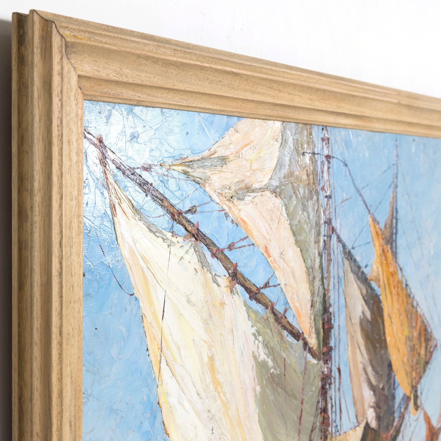 Original Early 20th Century Framed Oil on Board French Seascape Painting, Signed