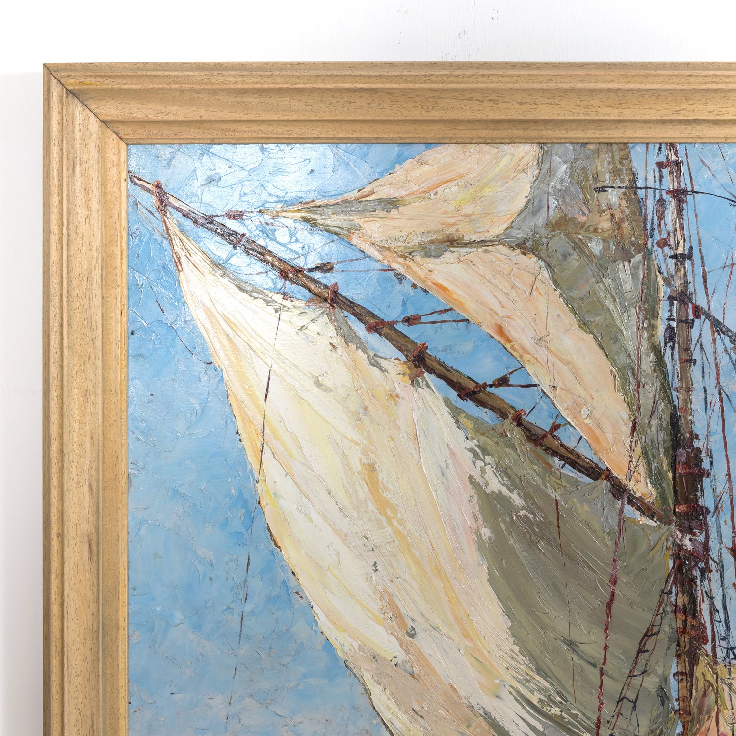 Original Early 20th Century Framed Oil on Board French Seascape Painting, Signed