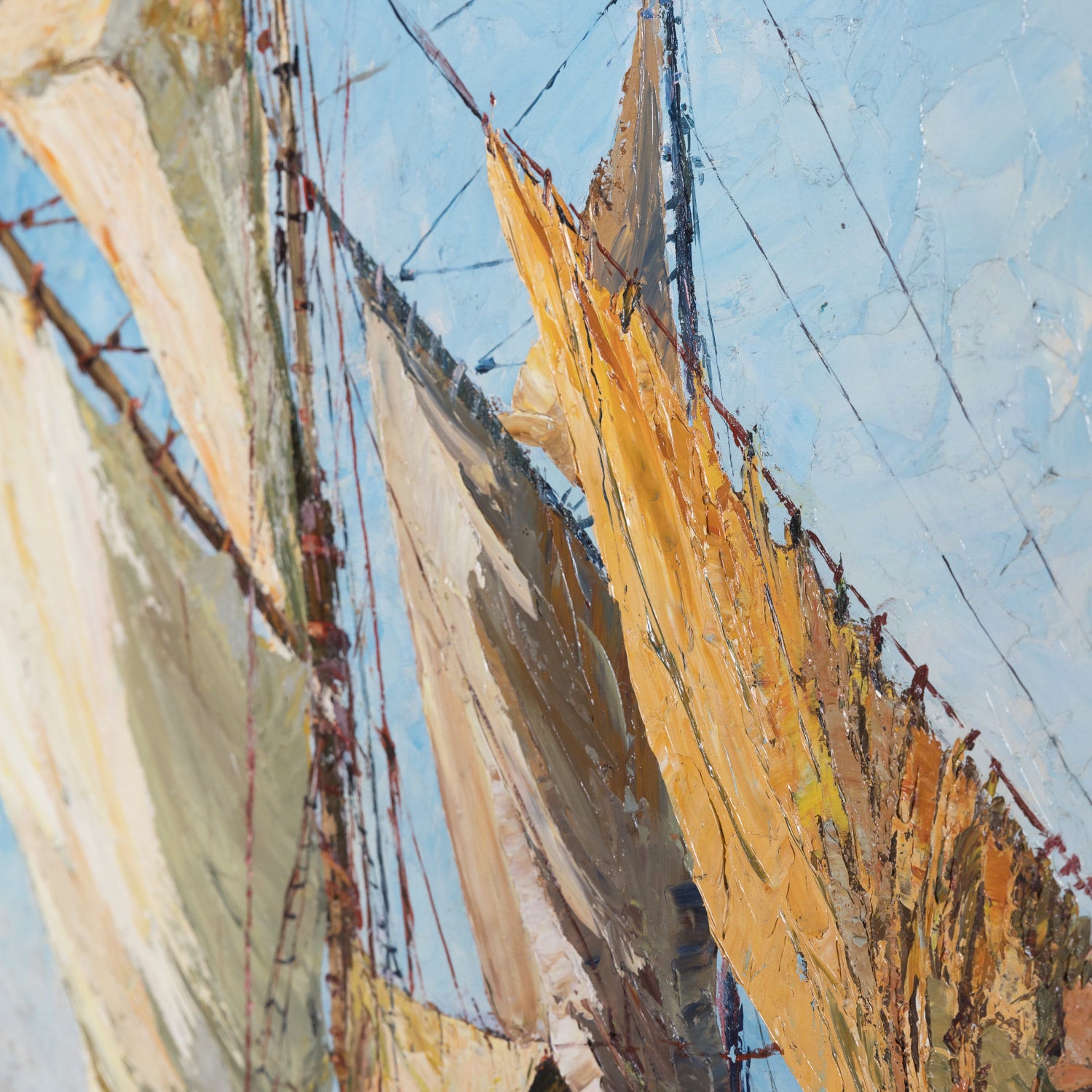 Original Early 20th Century Framed Oil on Board French Seascape Painting, Signed