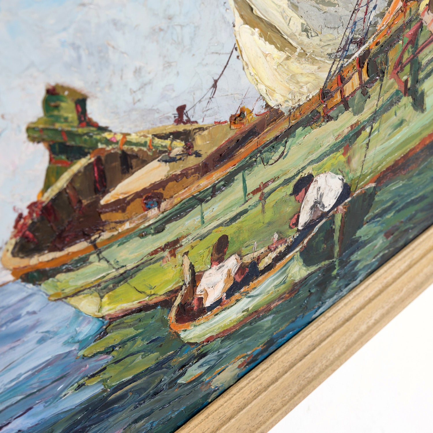 Original Early 20th Century Framed Oil on Board French Seascape Painting, Signed