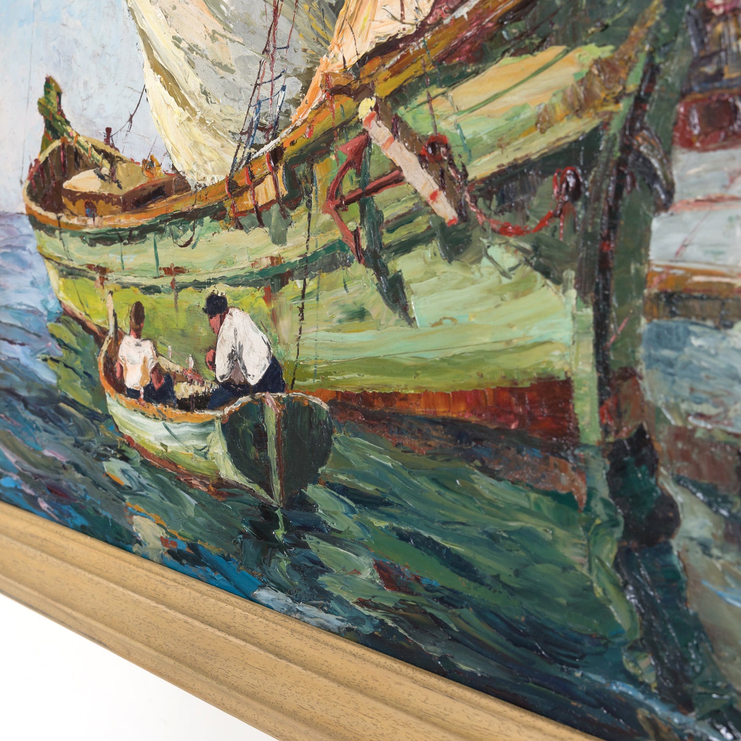 Original Early 20th Century Framed Oil on Board French Seascape Painting, Signed