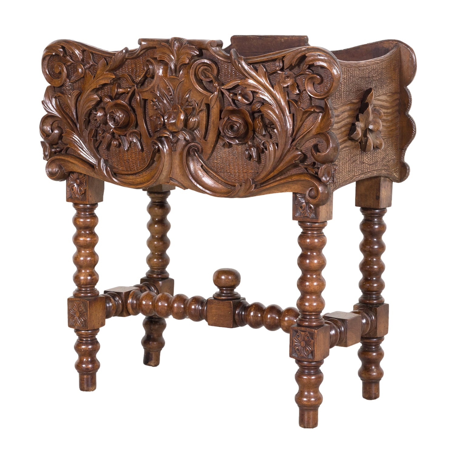 19th Century French Hand Carved Walnut Black Forest Jardiniére or Planter