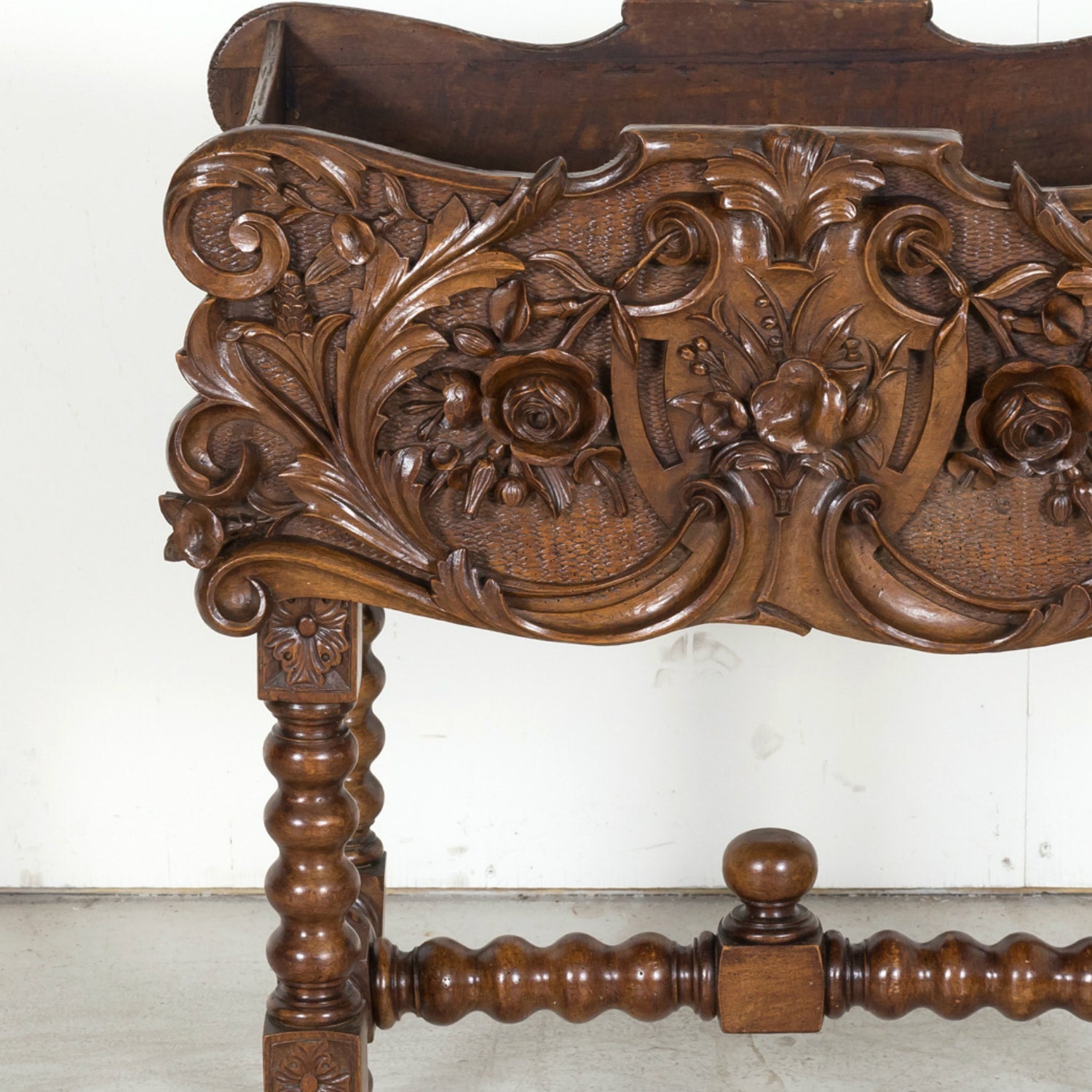 19th Century French Hand Carved Walnut Black Forest Jardiniére or Planter