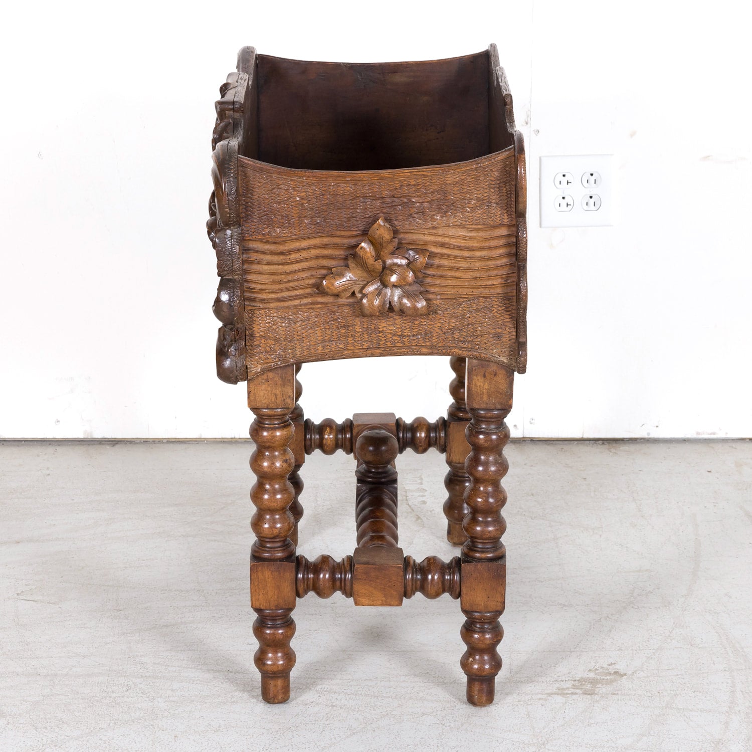 19th Century French Hand Carved Walnut Black Forest Jardiniére or Planter