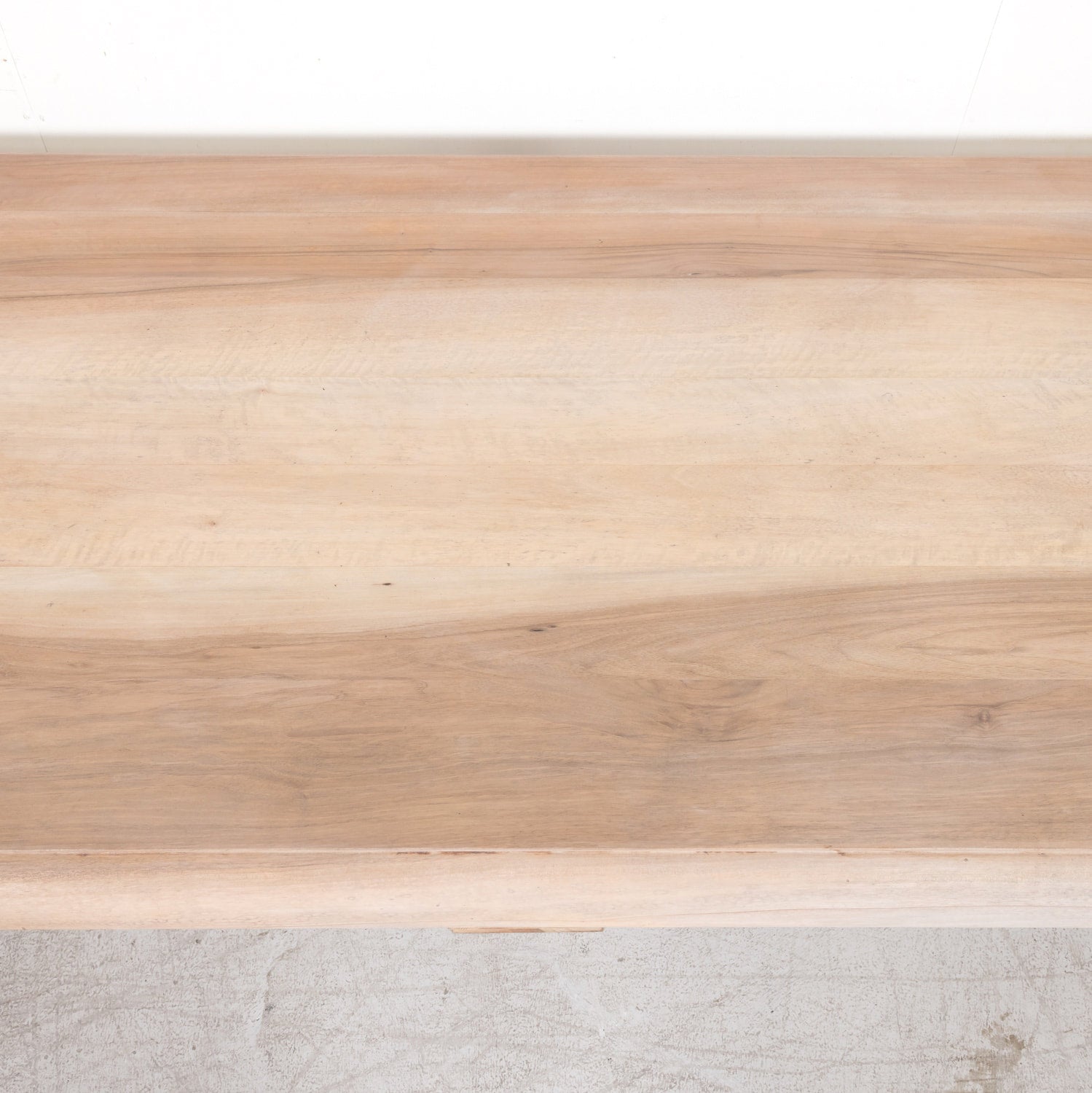 Impressive Antique French Bleached Walnut Trestle Dining Table with Rounded Edges