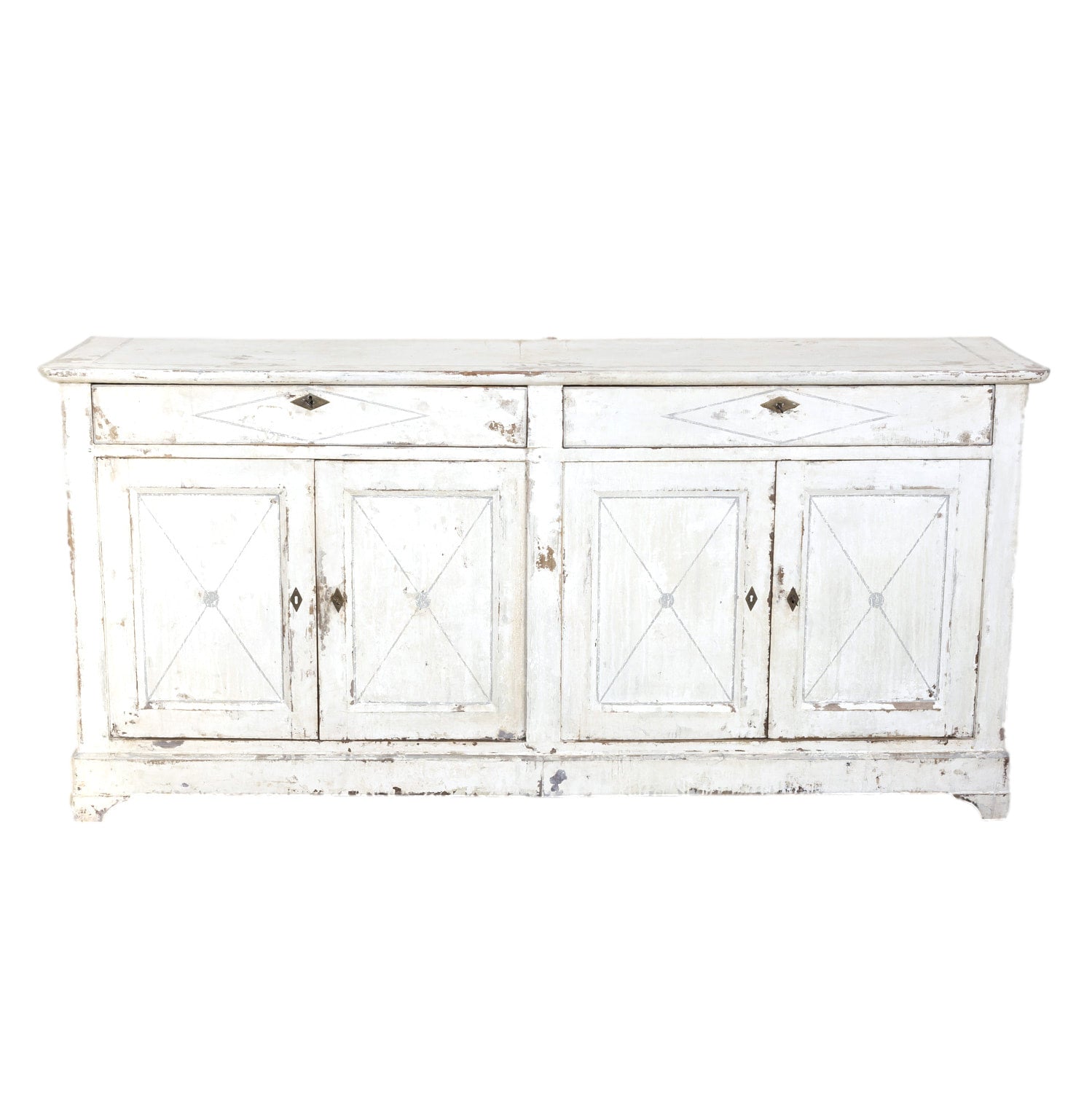 Large 19th Century French Painted Louis Philippe Period Enfilade Buffet