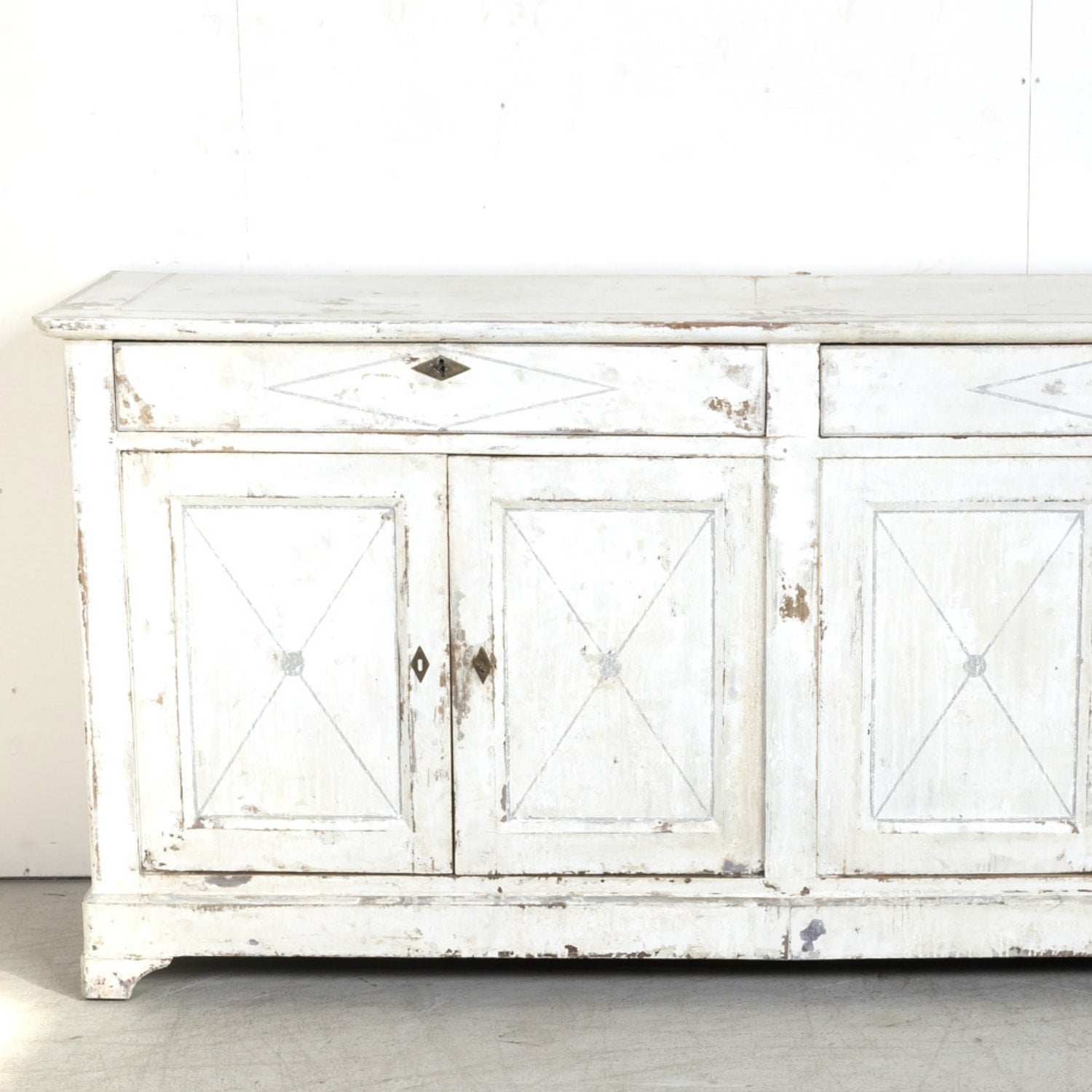 Large 19th Century French Painted Louis Philippe Period Enfilade Buffet