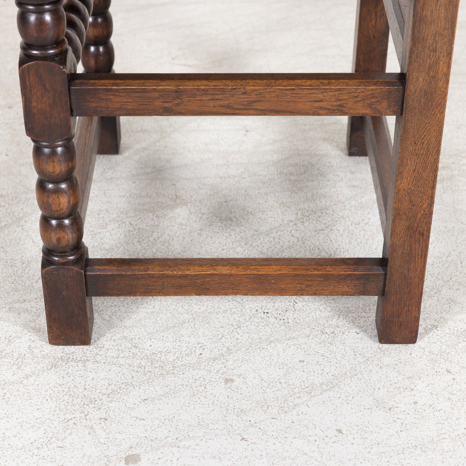 Set of 6 Spanish Renaissance Style Leather and Oak Side Chairs with Brass Nailhead Trim