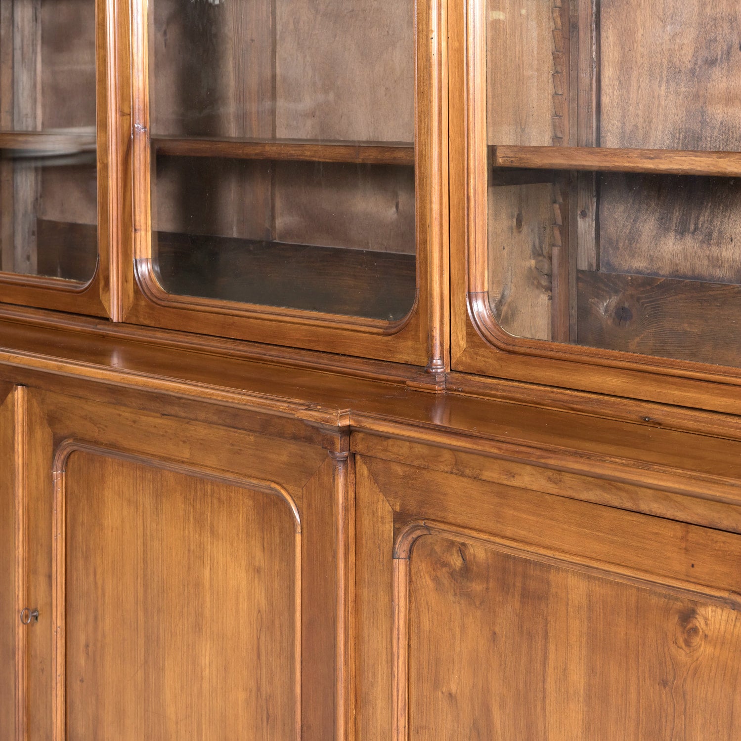 Monumental Antique French Directoire Style Cherry Bibliotheque or Bookcase