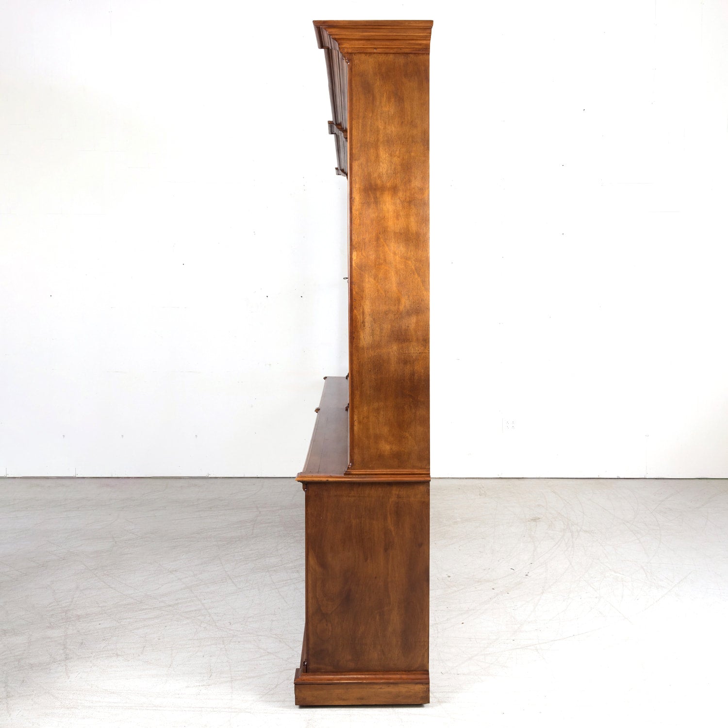 Monumental Antique French Directoire Style Cherry Bibliotheque or Bookcase