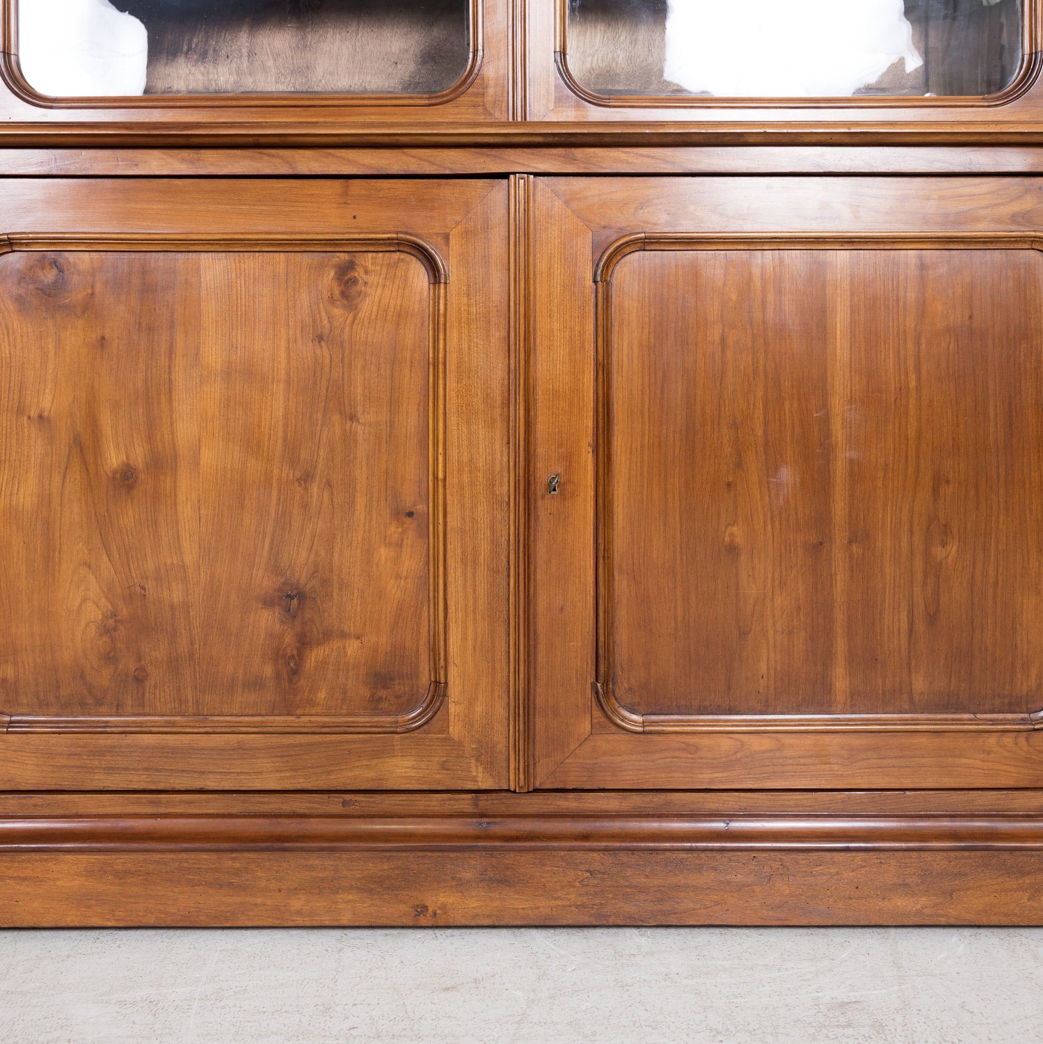 Monumental Antique French Directoire Style Cherry Bibliotheque or Bookcase