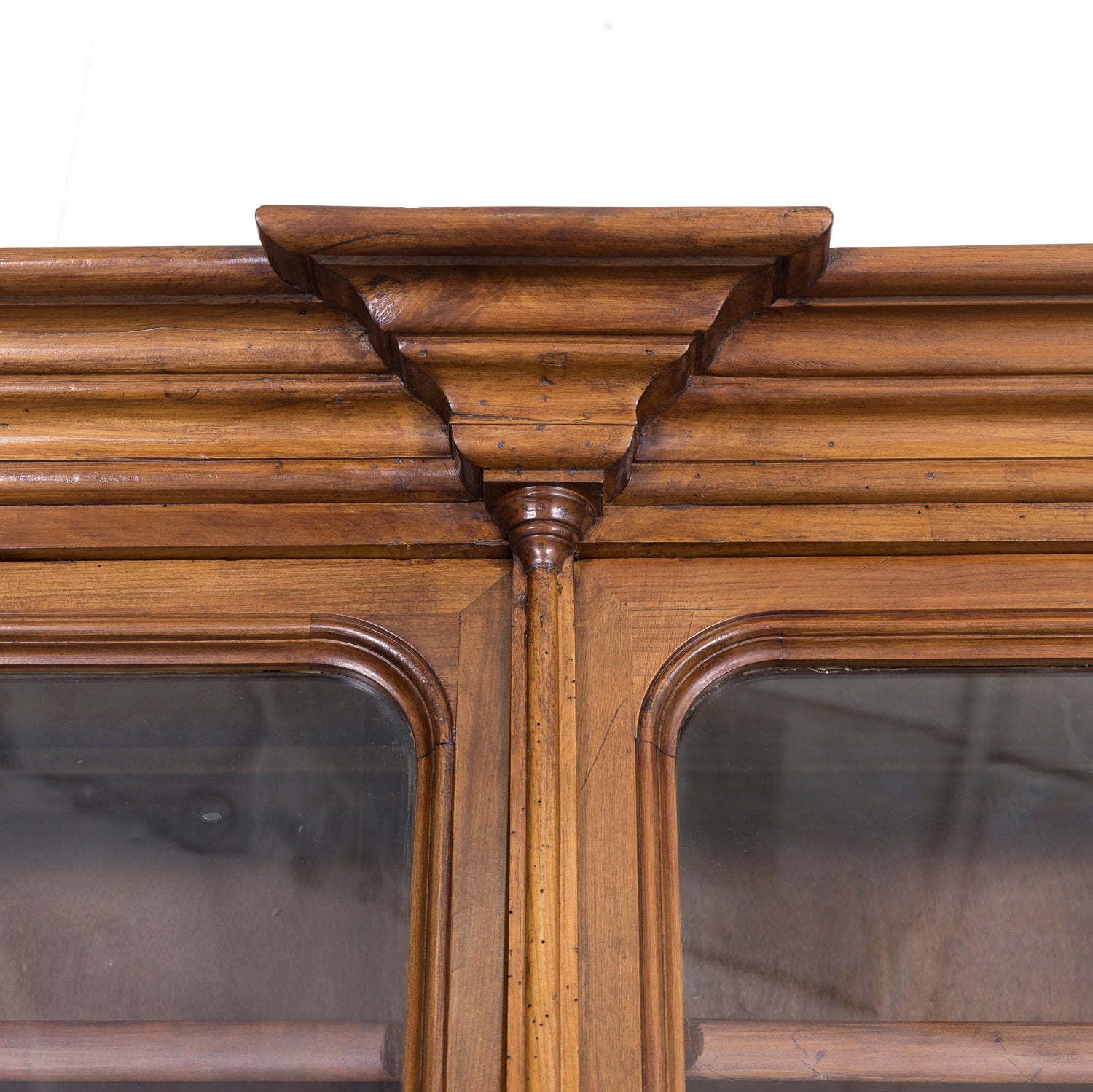 Monumental Antique French Directoire Style Cherry Bibliotheque or Bookcase