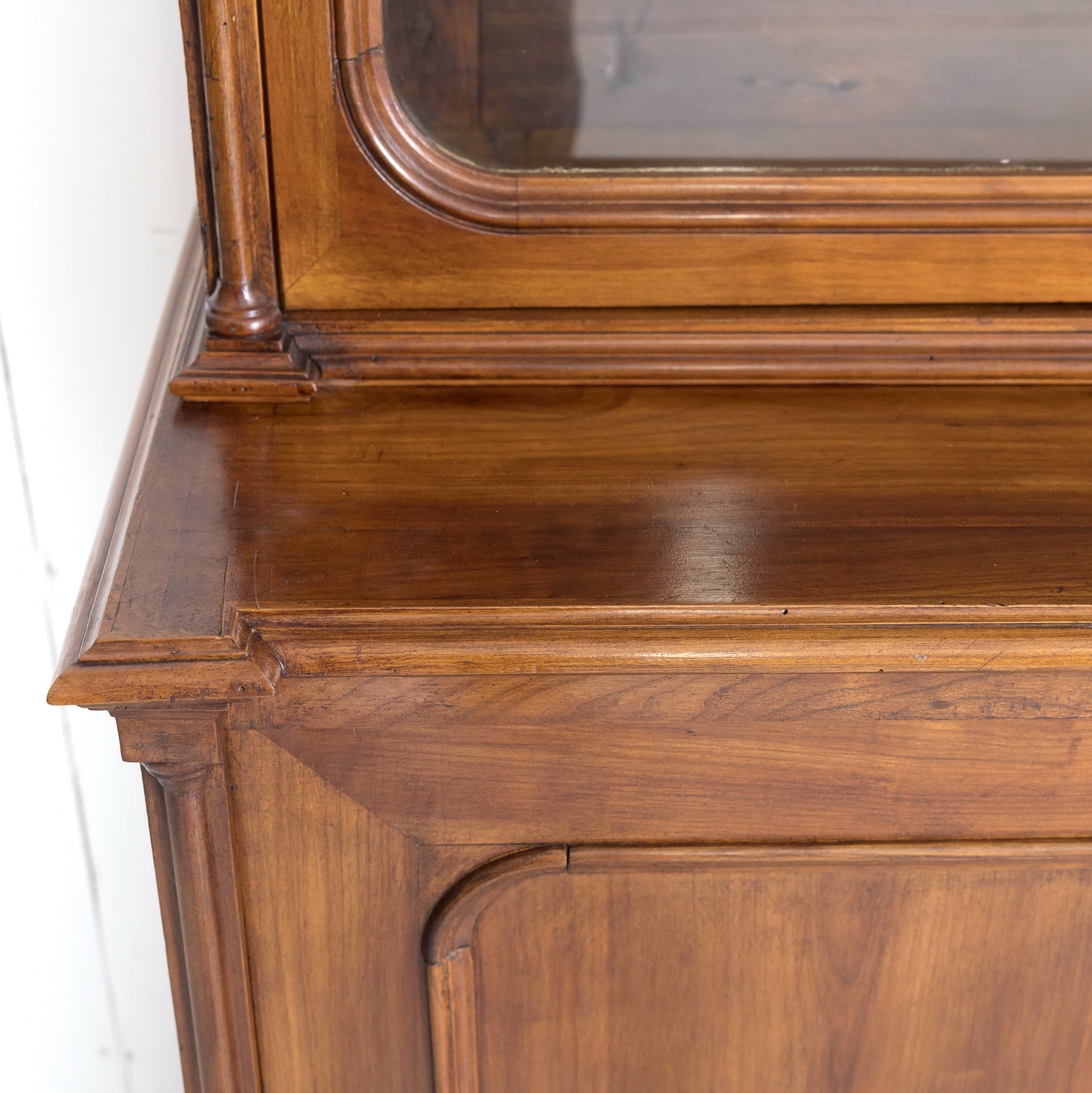 Monumental Antique French Directoire Style Cherry Bibliotheque or Bookcase