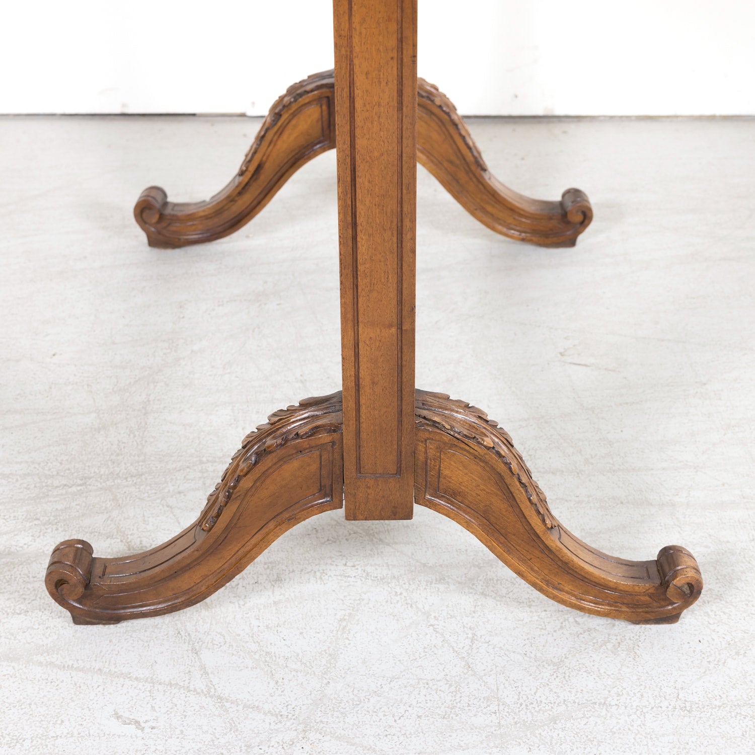 Exceptional 19th Century French Louis XVI Style Carved Walnut Beveled Cheval Dressing Mirror