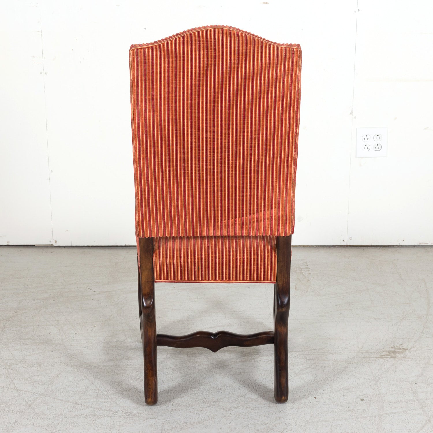 Set of 10 Antique French Louis XIII Style Os de Mouton Walnut Dining Side Chairs