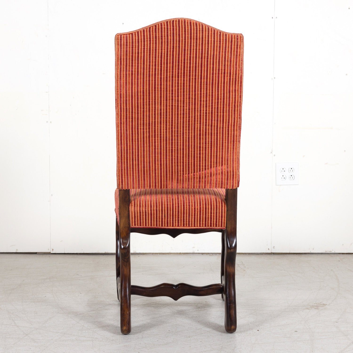 Set of 10 Antique French Louis XIII Style Os de Mouton Walnut Dining Side Chairs