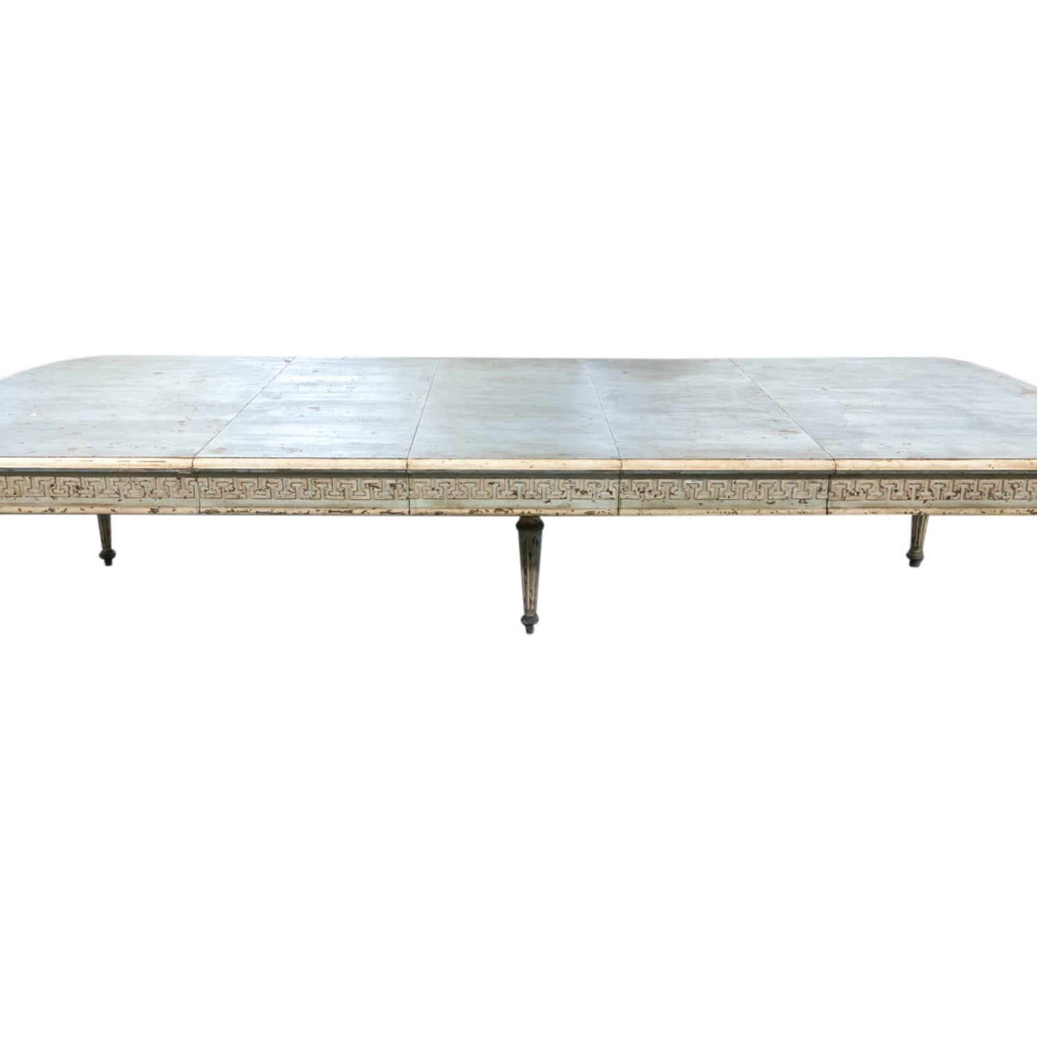 Grand Painted Italian 19th Century Louis XVI Style Dining Table with Leaves