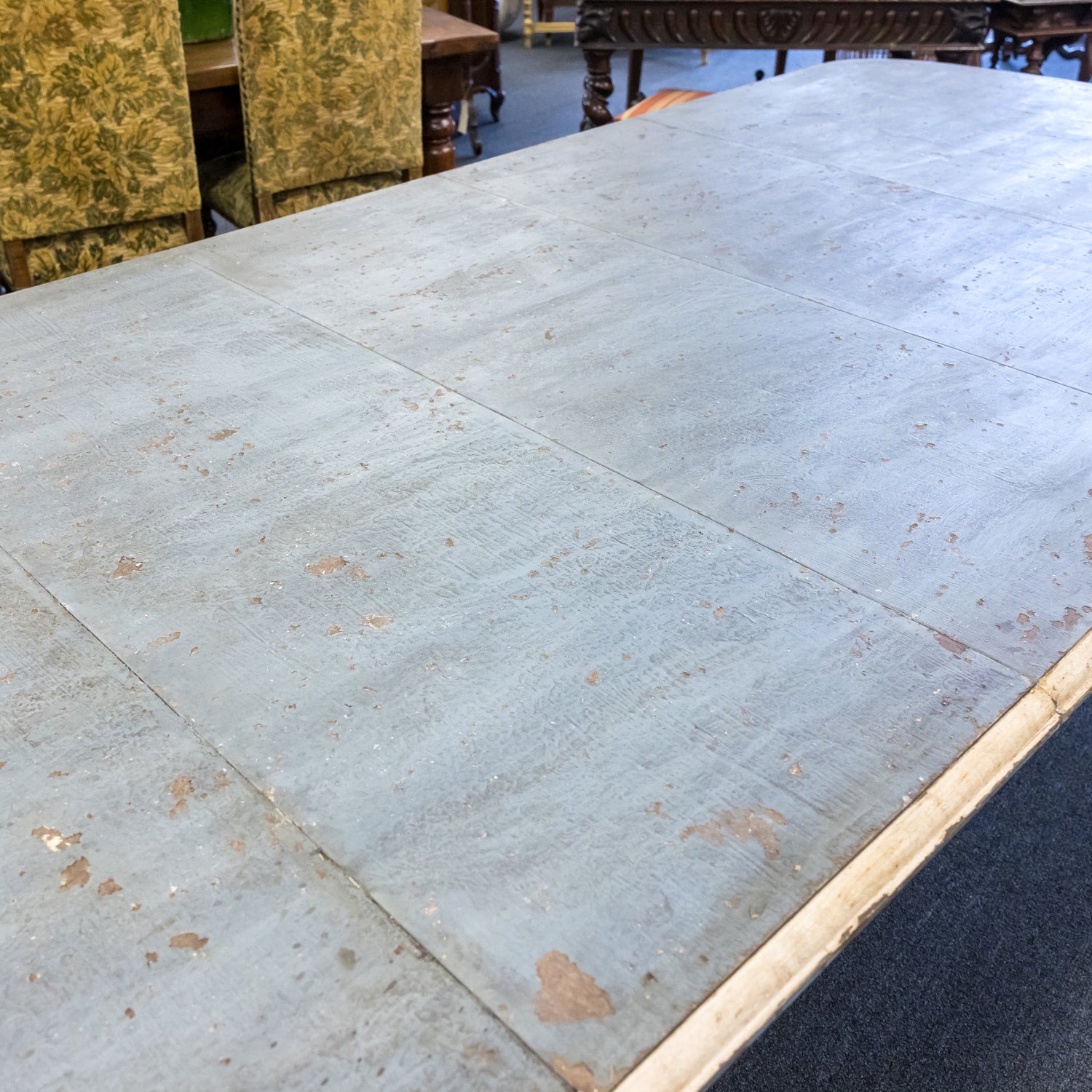 Grand Painted Italian 19th Century Louis XVI Style Dining Table with Leaves