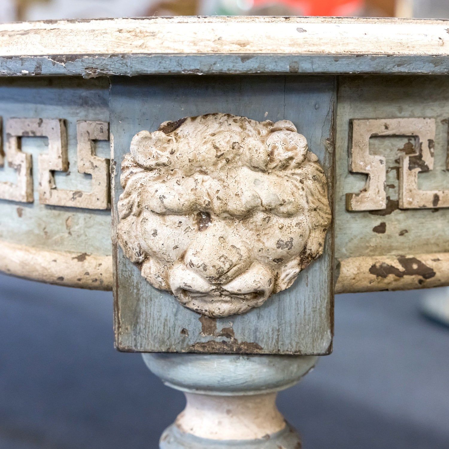 Grand Painted Italian 19th Century Louis XVI Style Dining Table with Leaves