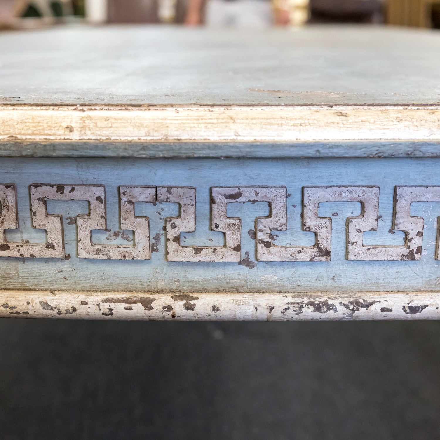 Grand Painted Italian 19th Century Louis XVI Style Dining Table with Leaves