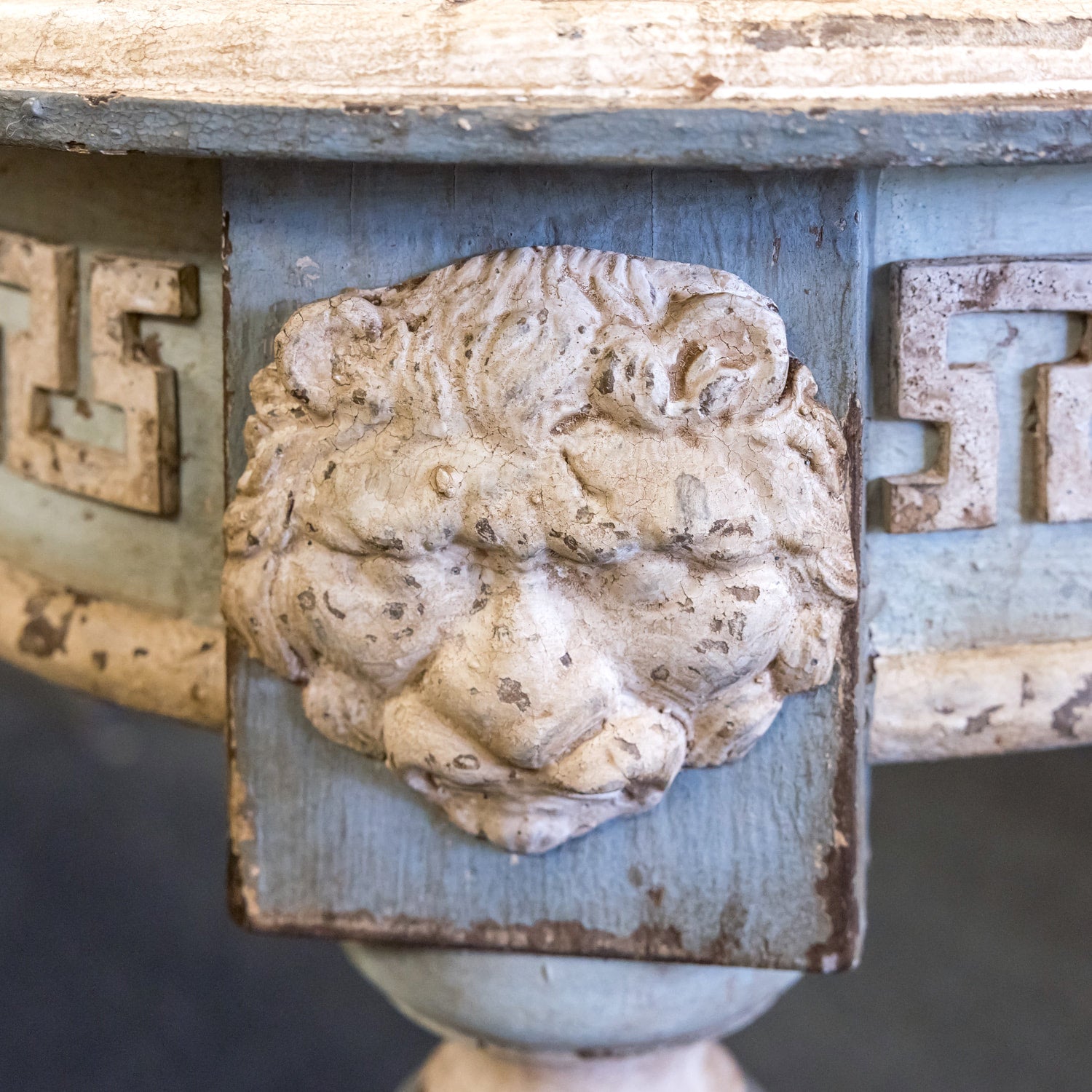 Grand Painted Italian 19th Century Louis XVI Style Dining Table with Leaves