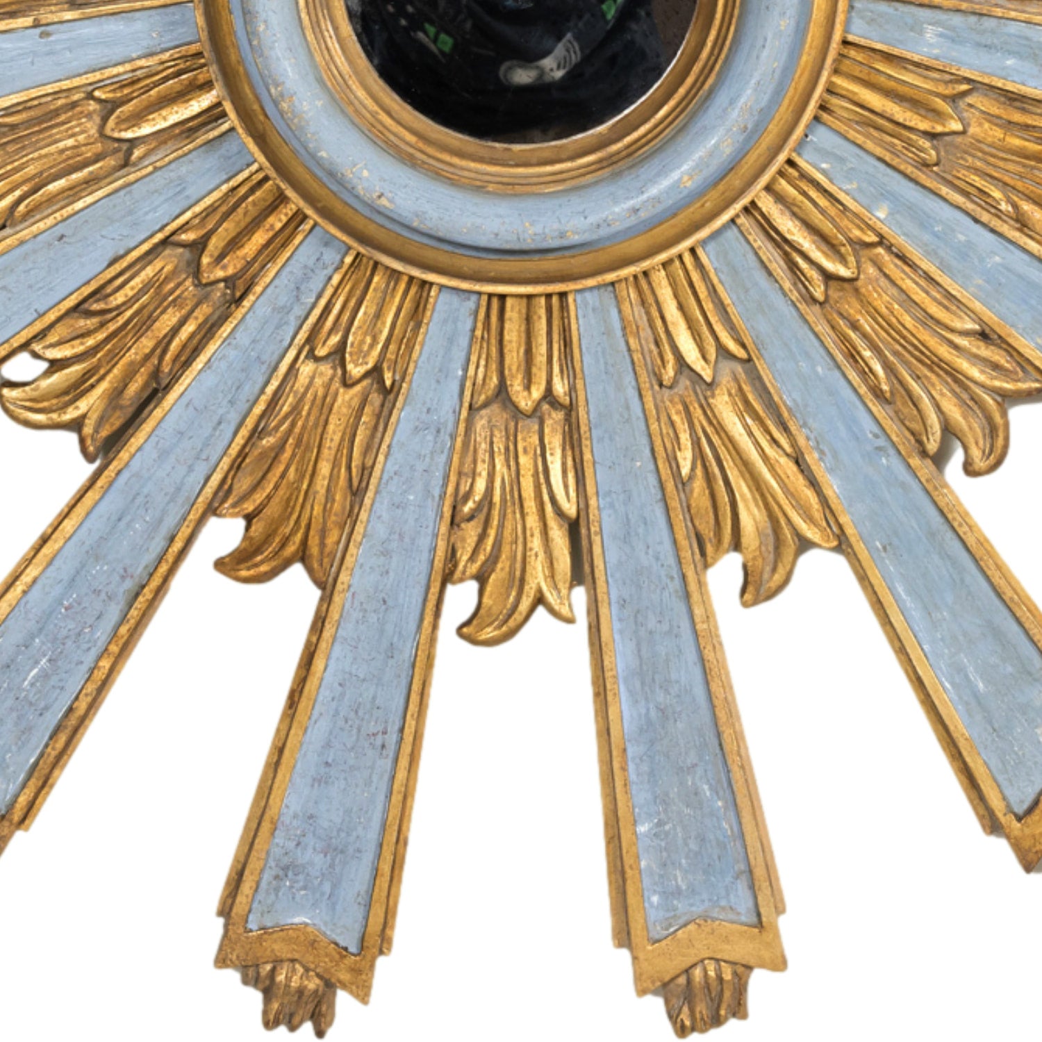 Italian Sunburst Mirror with 19th Century Painted and Giltwood Fragments