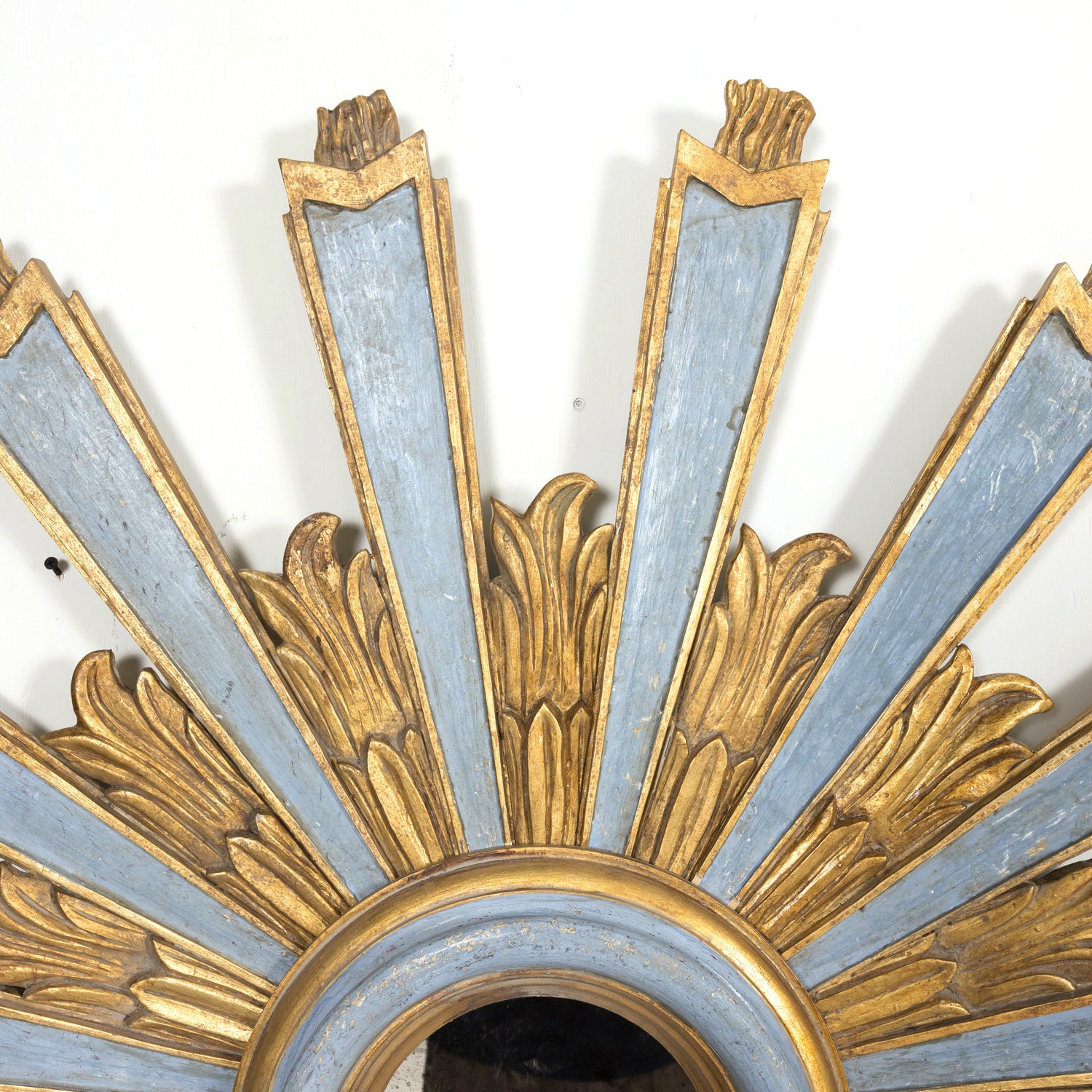 Italian Sunburst Mirror with 19th Century Painted and