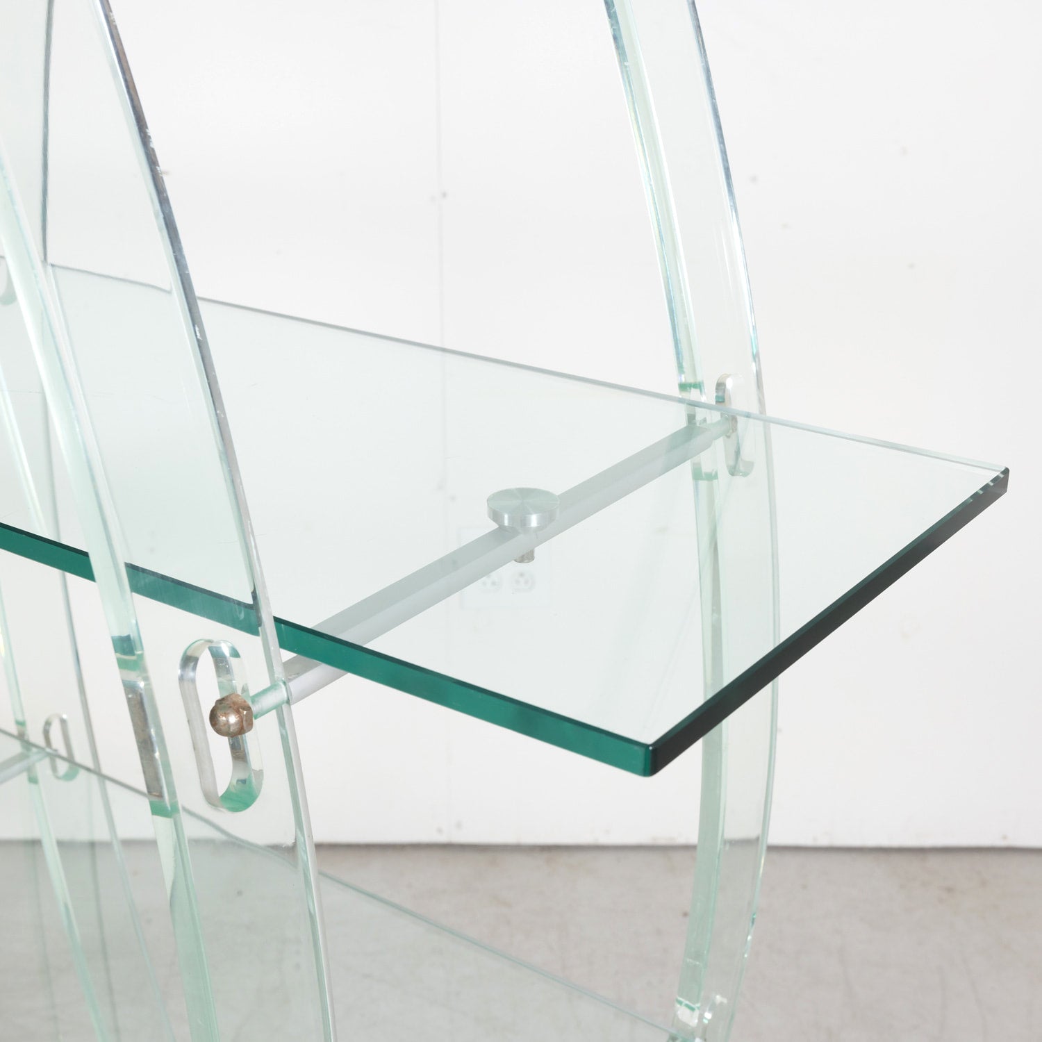 Vintage Post-Modern Italian Acrylic and Glass Bookcase or Display Unit