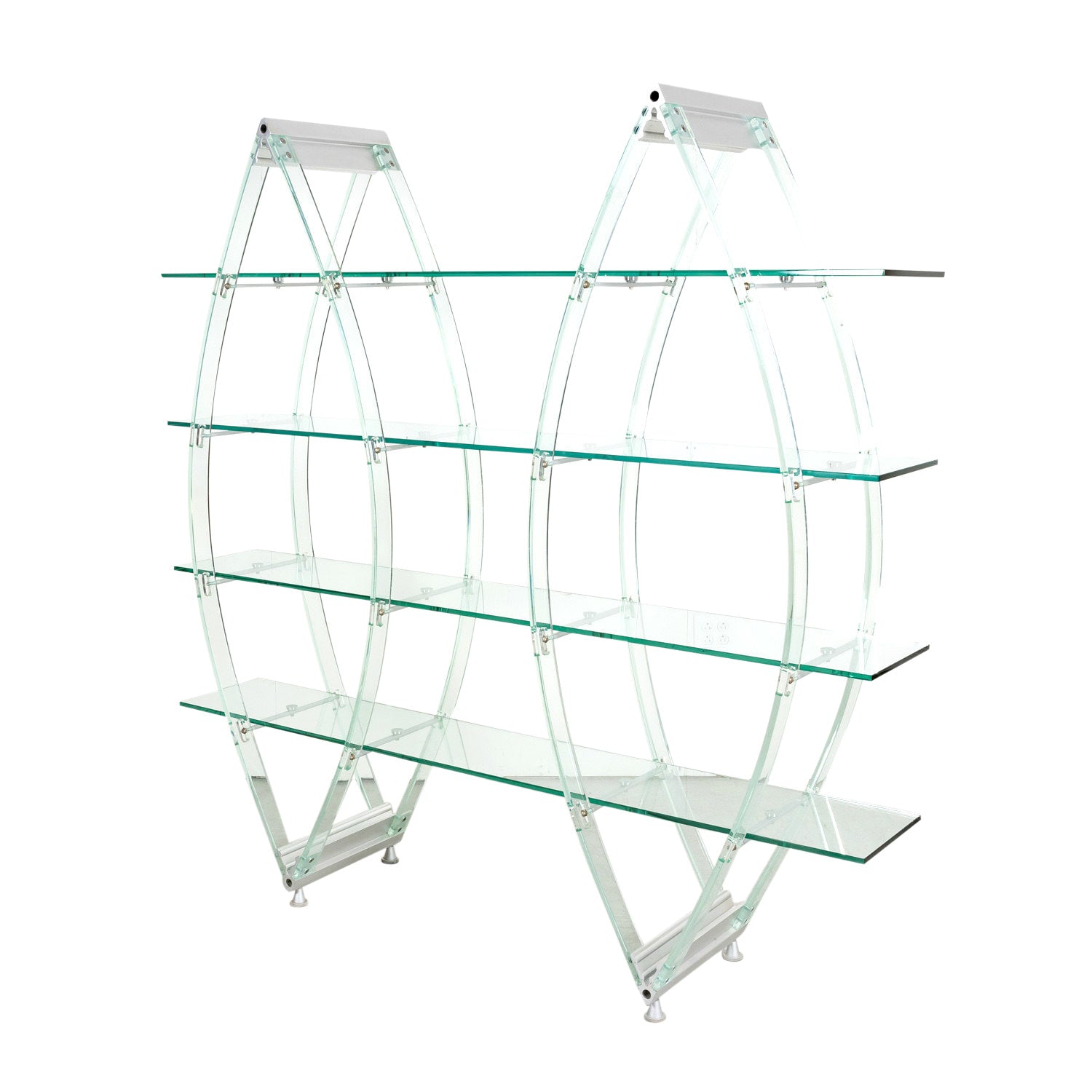 Vintage Post-Modern Italian Acrylic and Glass Bookcase or Display Unit