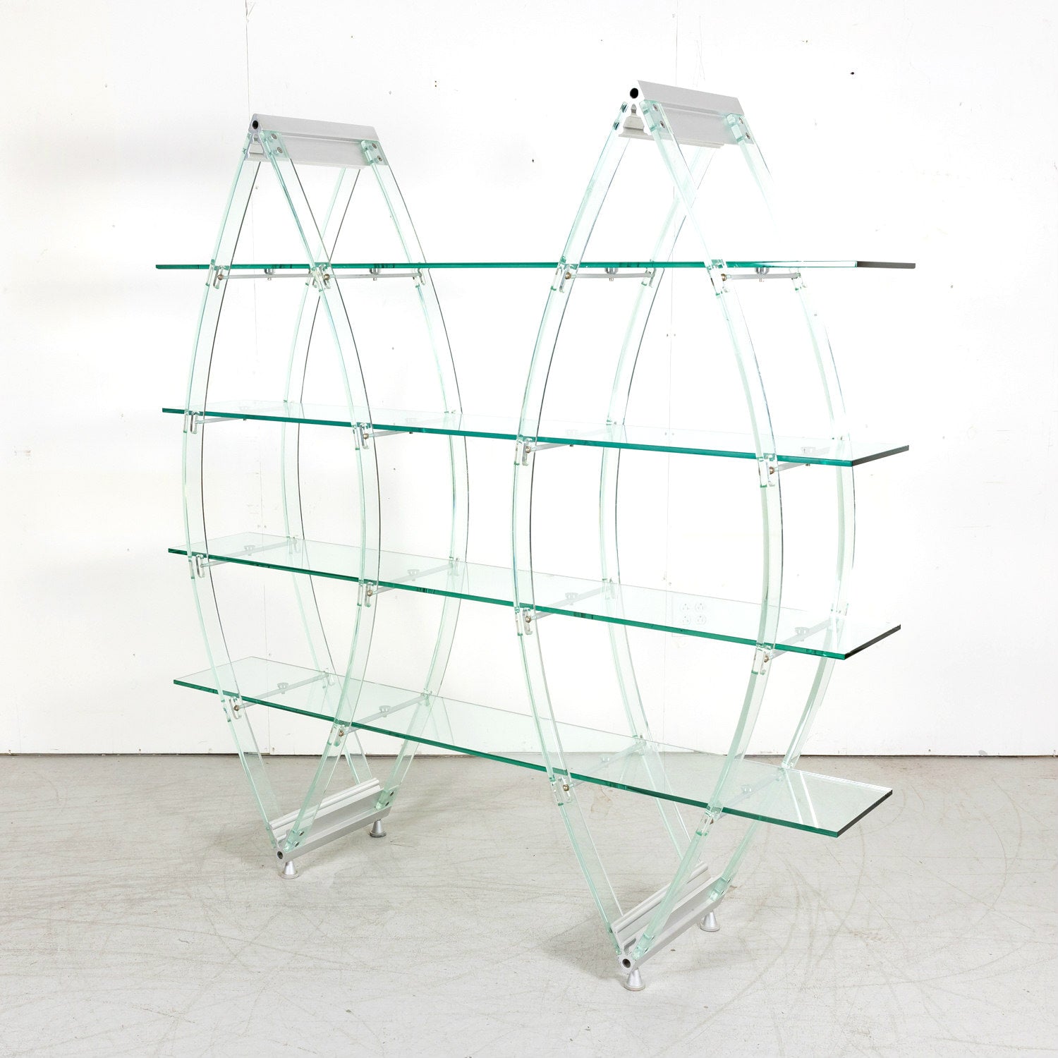 Vintage Post-Modern Italian Acrylic and Glass Bookcase or Display Unit